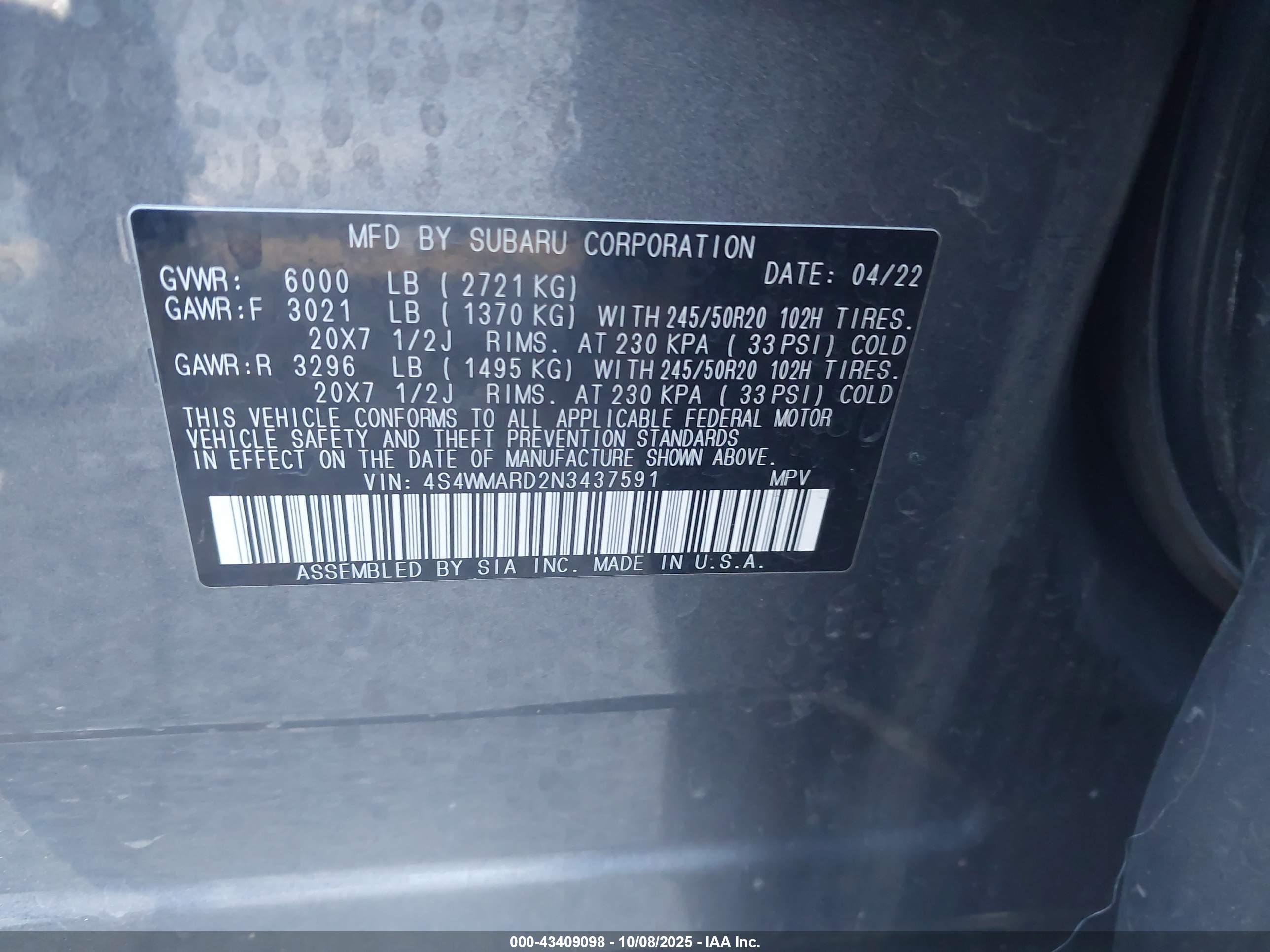 SUBARU ASCENT image 9