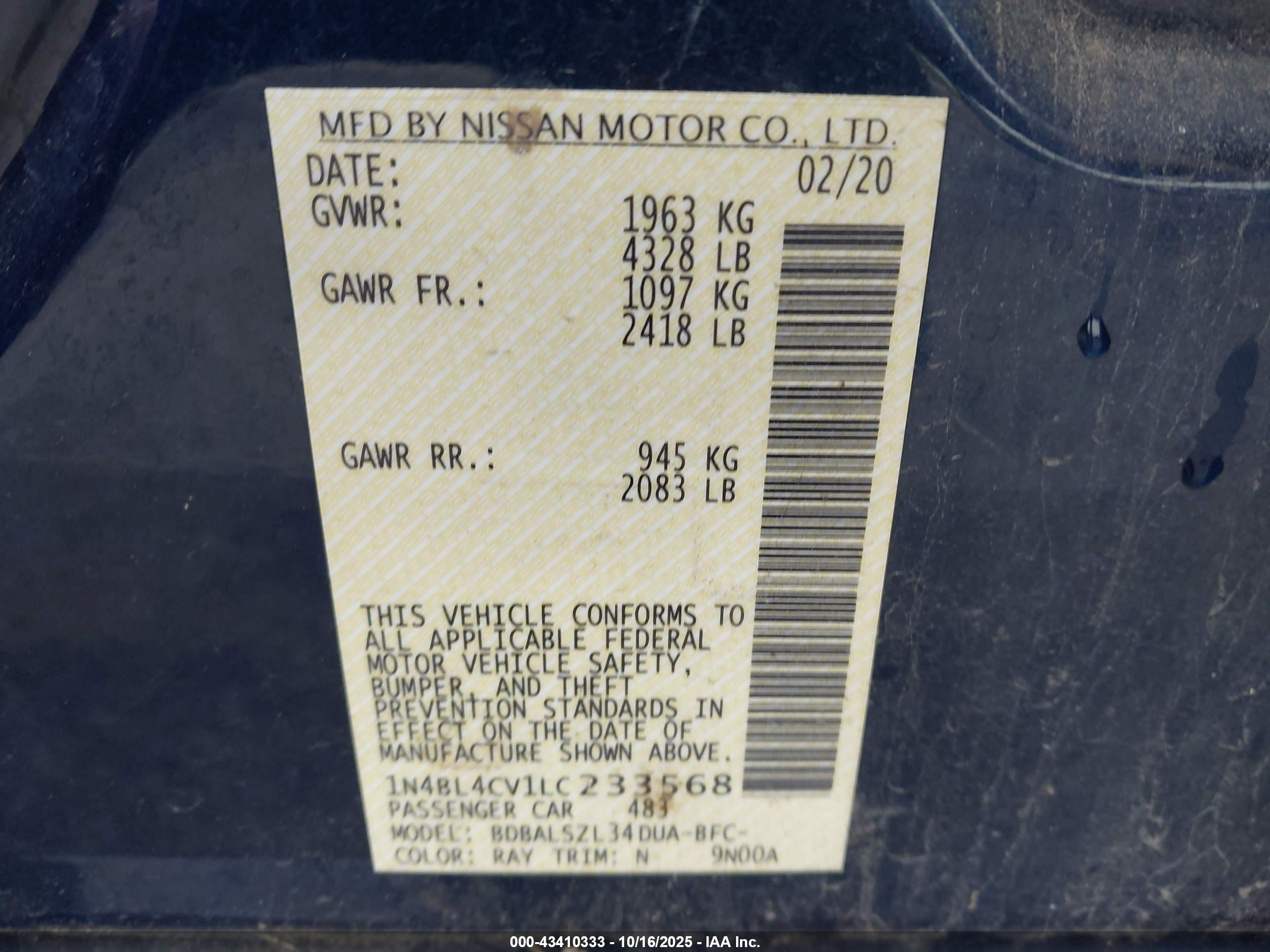 NISSAN ALTIMA image 9