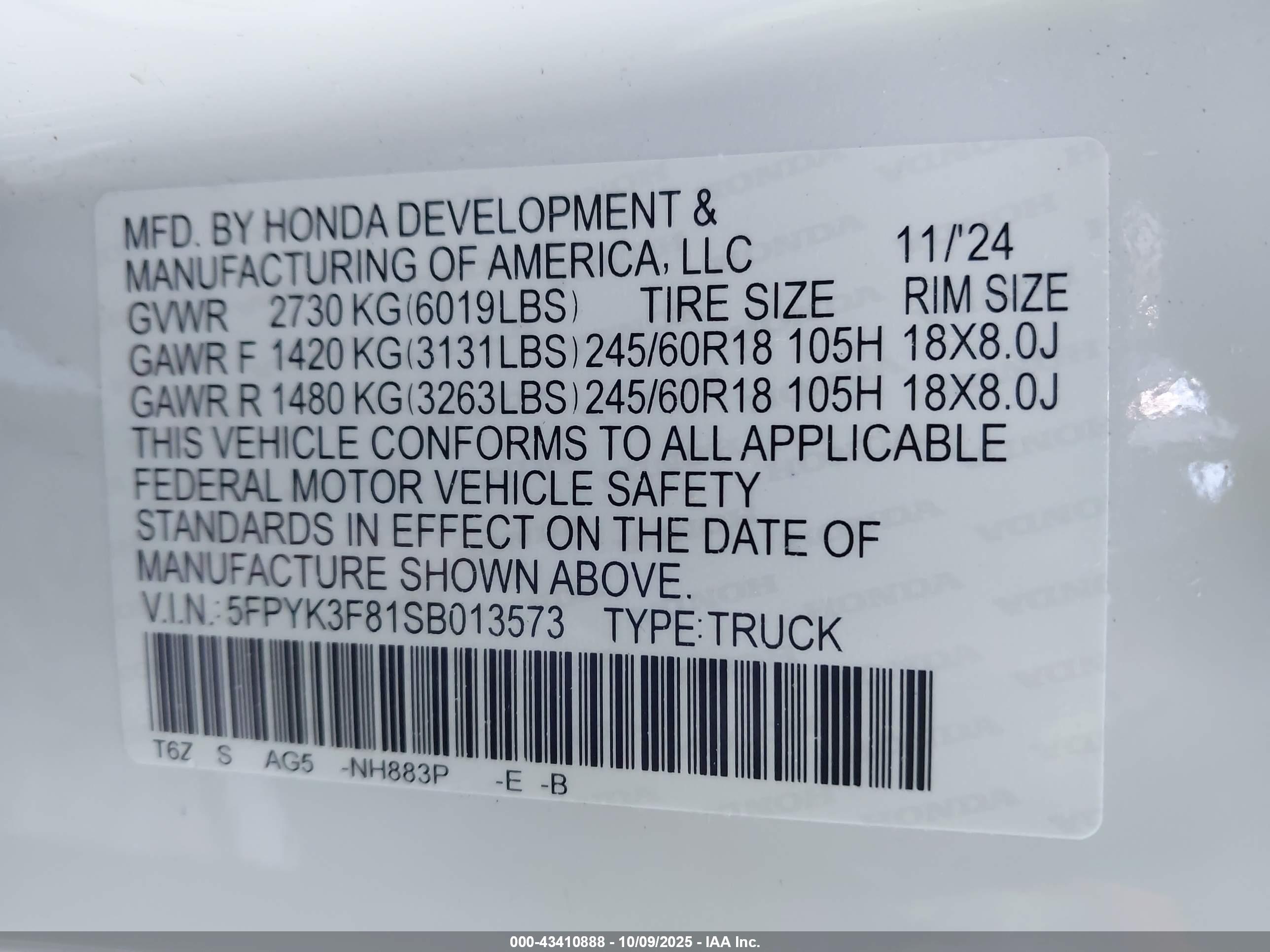 HONDA RIDGELINE image 9
