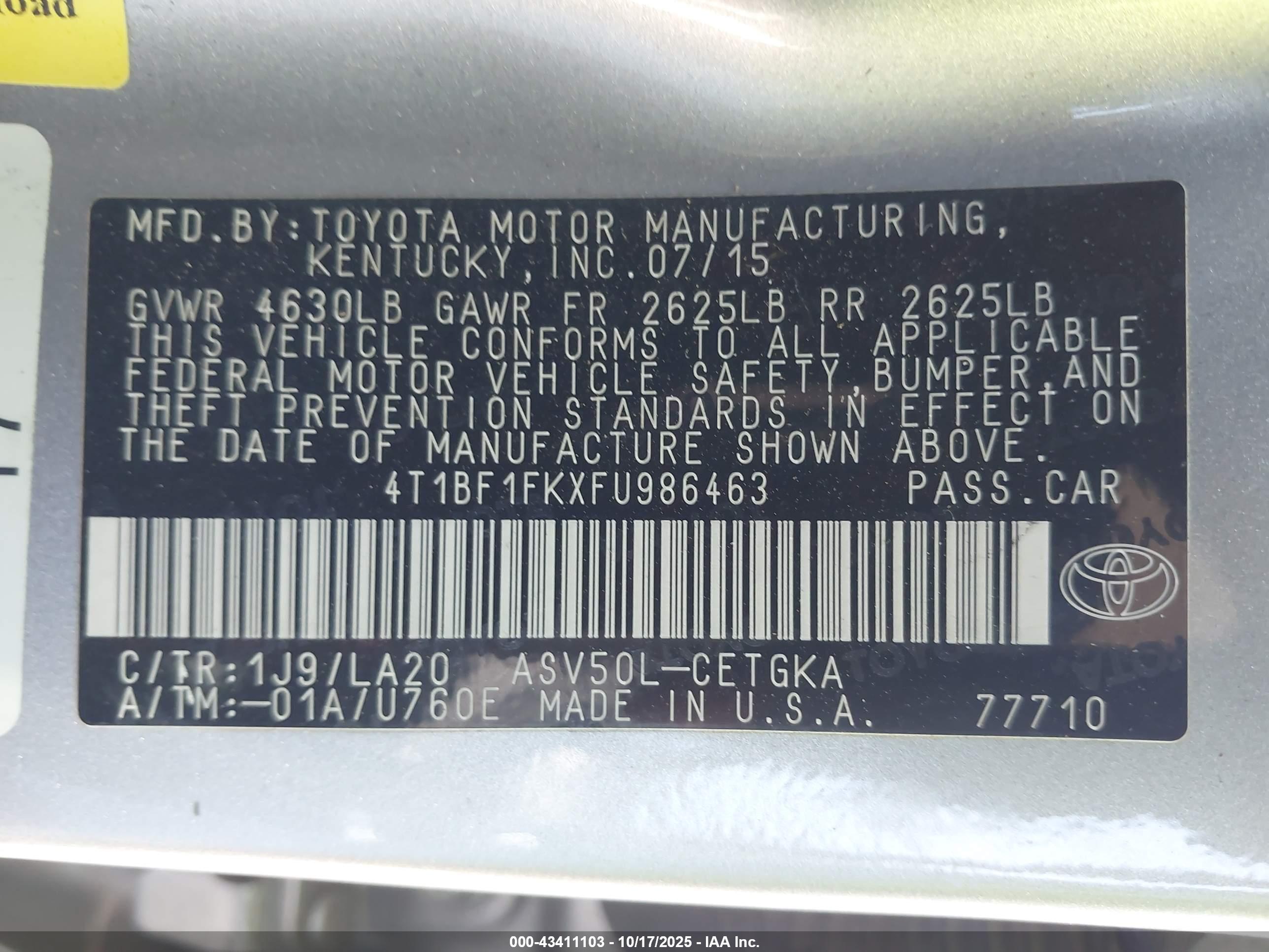 TOYOTA CAMRY image 9