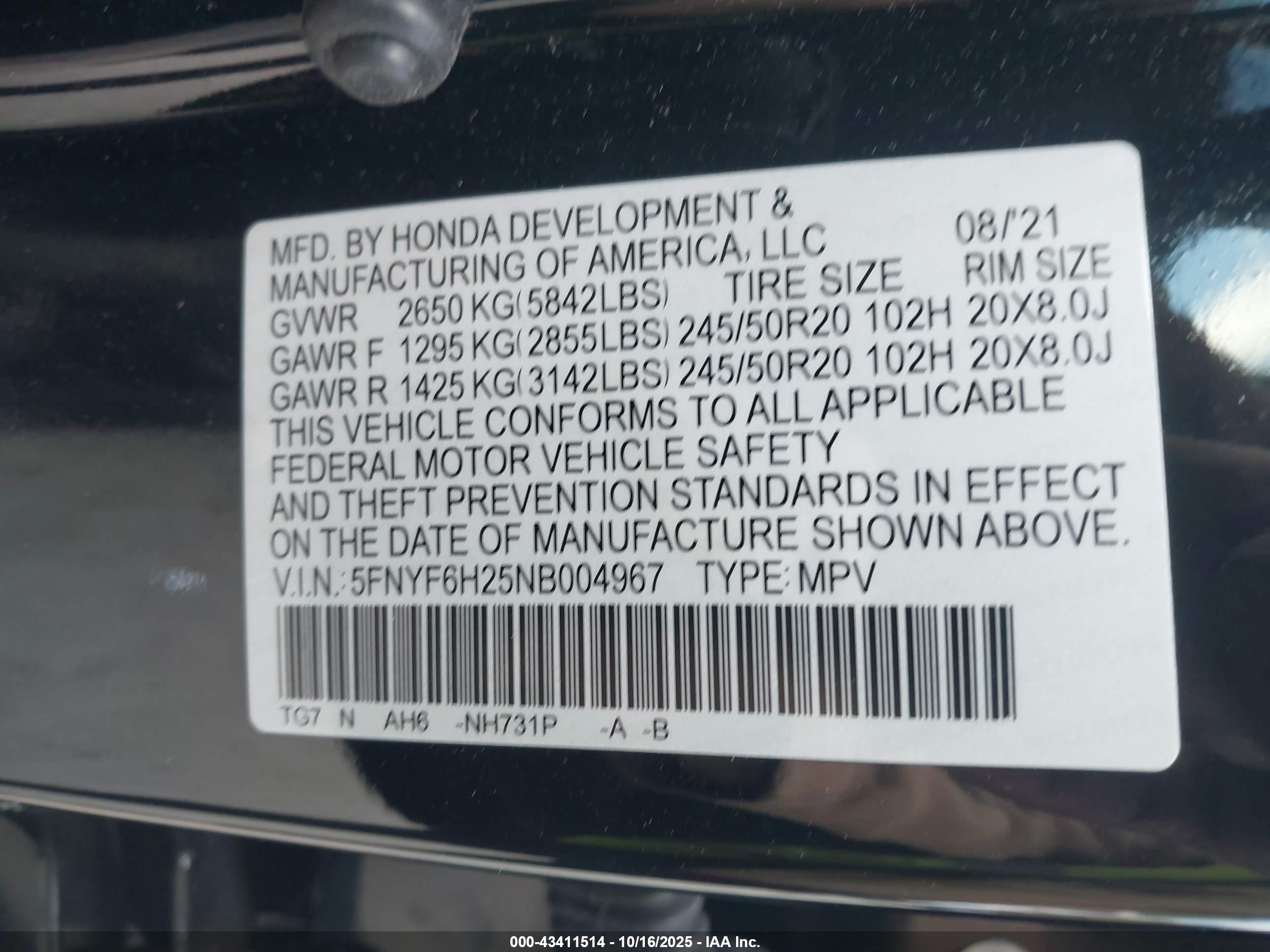 HONDA PILOT image 9