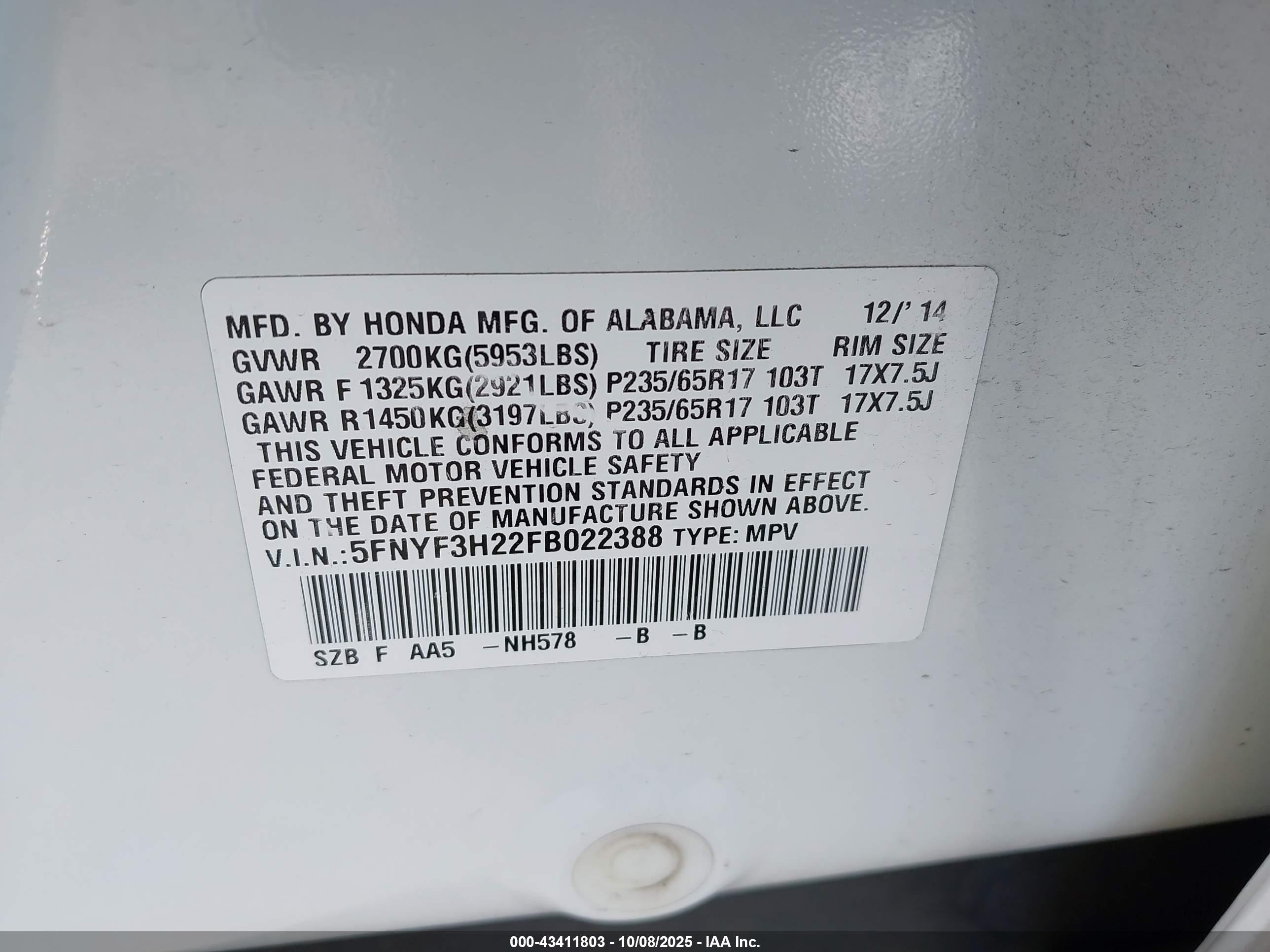 HONDA PILOT image 9