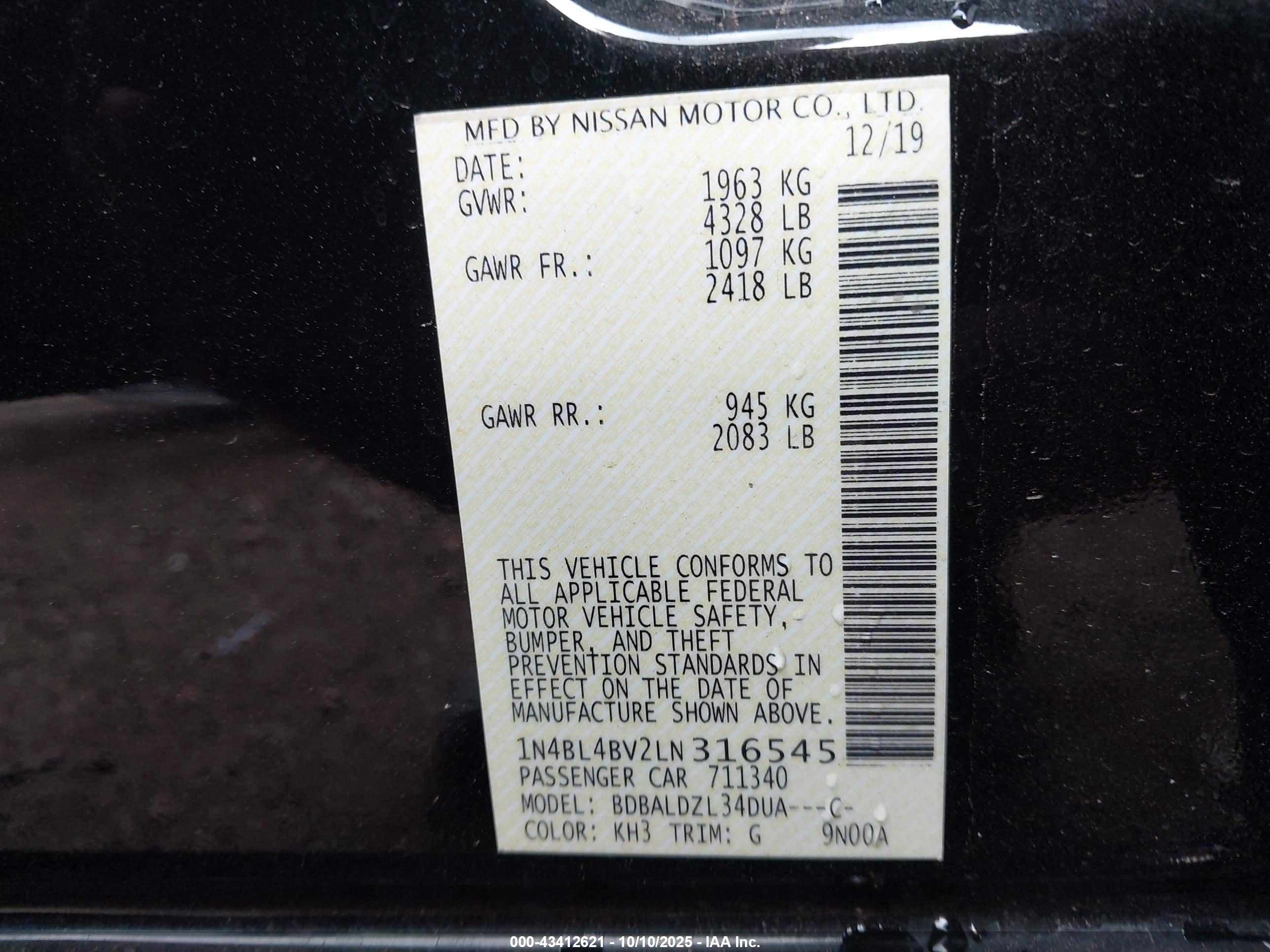 NISSAN ALTIMA image 9