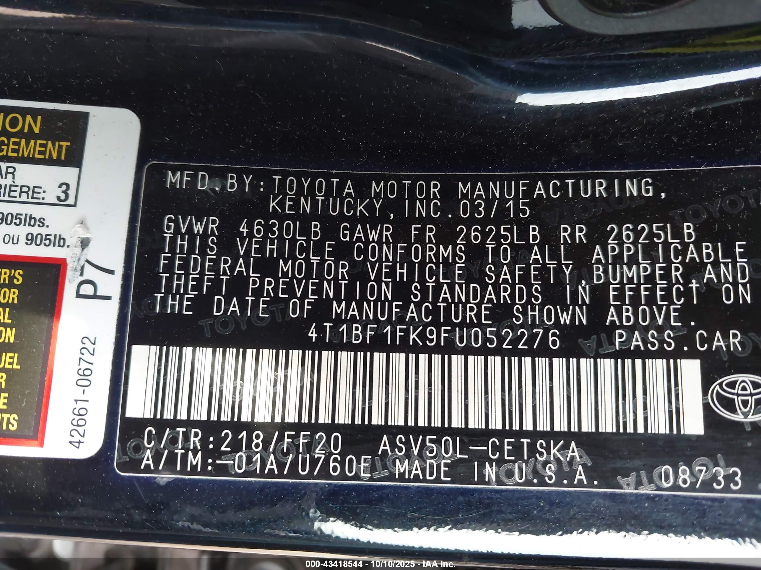 TOYOTA CAMRY image 9