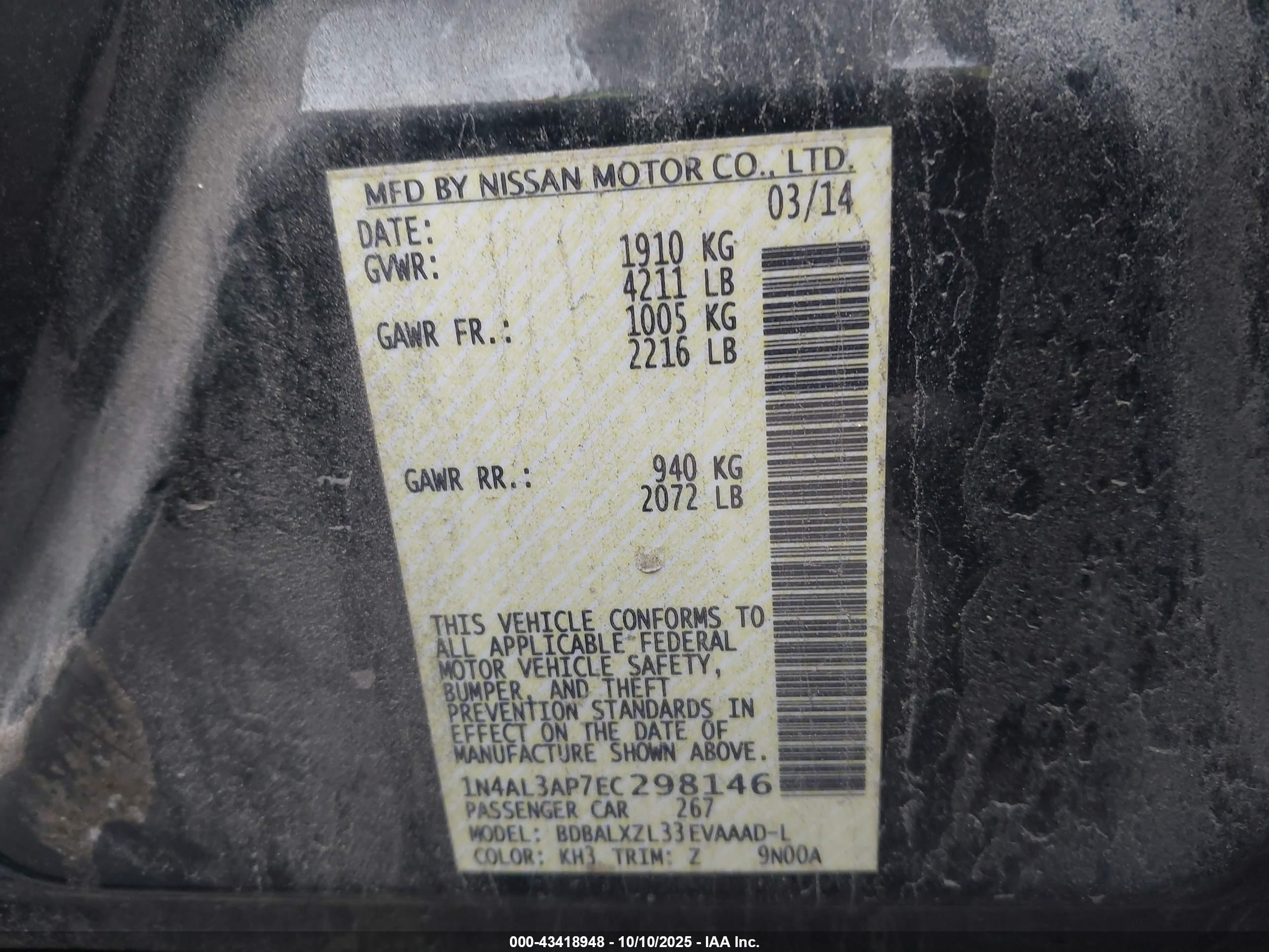 NISSAN ALTIMA image 9