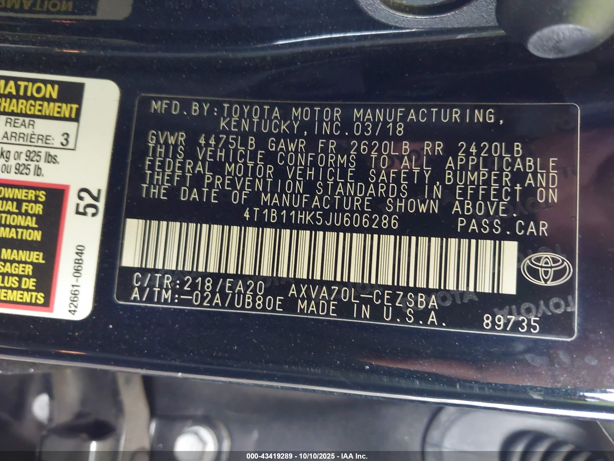 TOYOTA CAMRY image 9