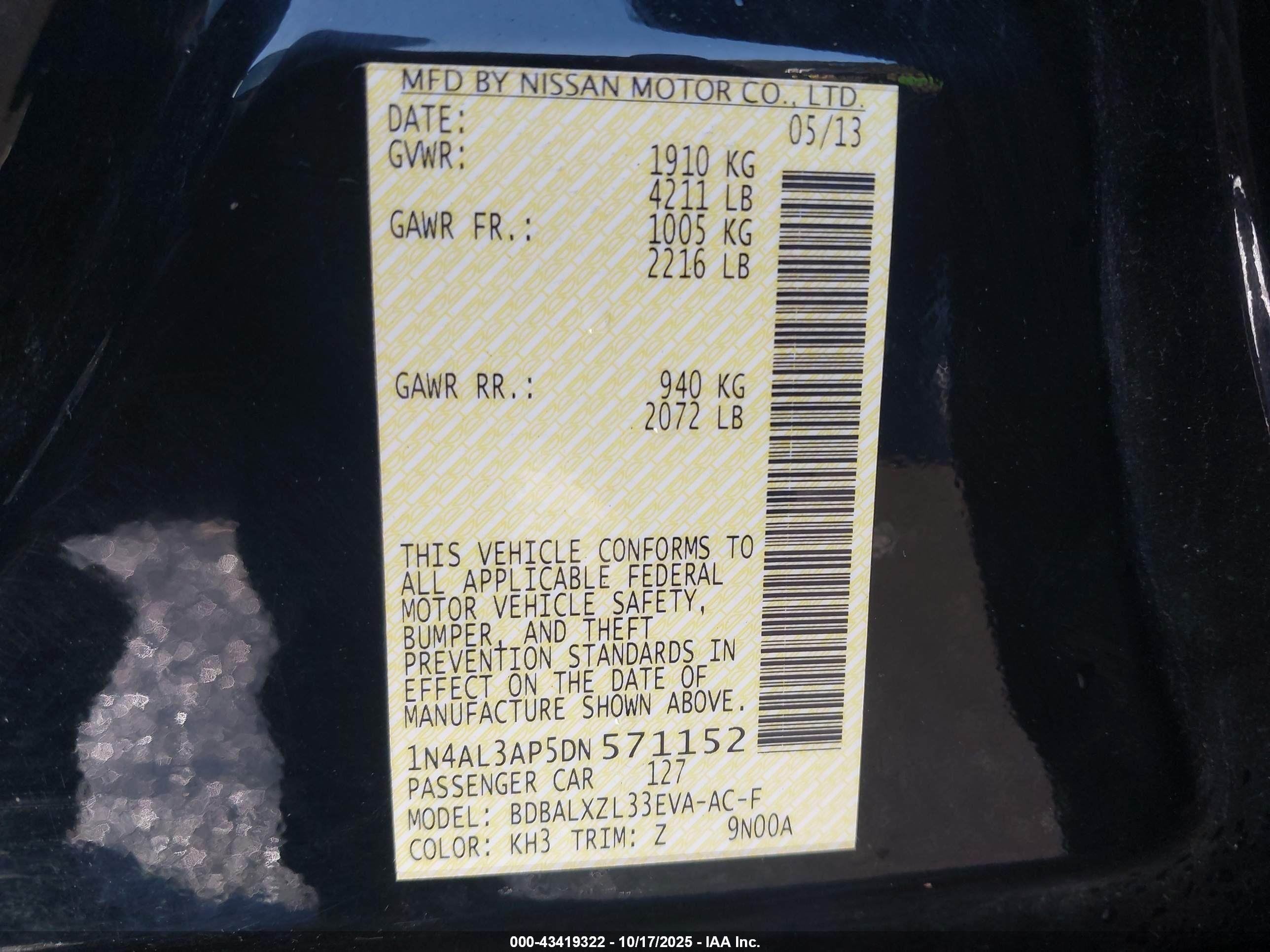 NISSAN ALTIMA image 9