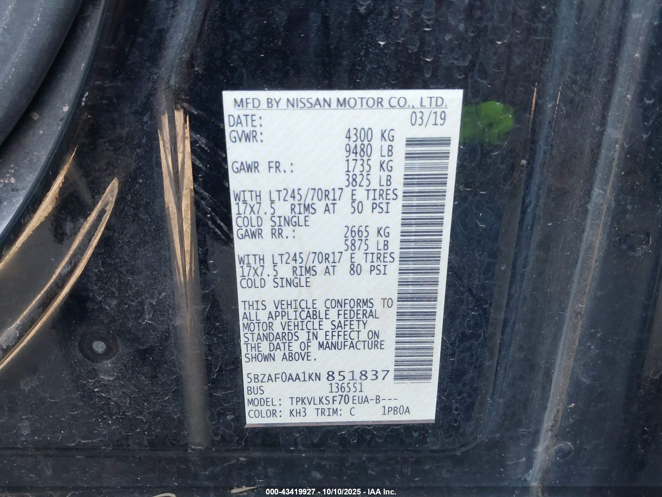 NISSAN NV image 9