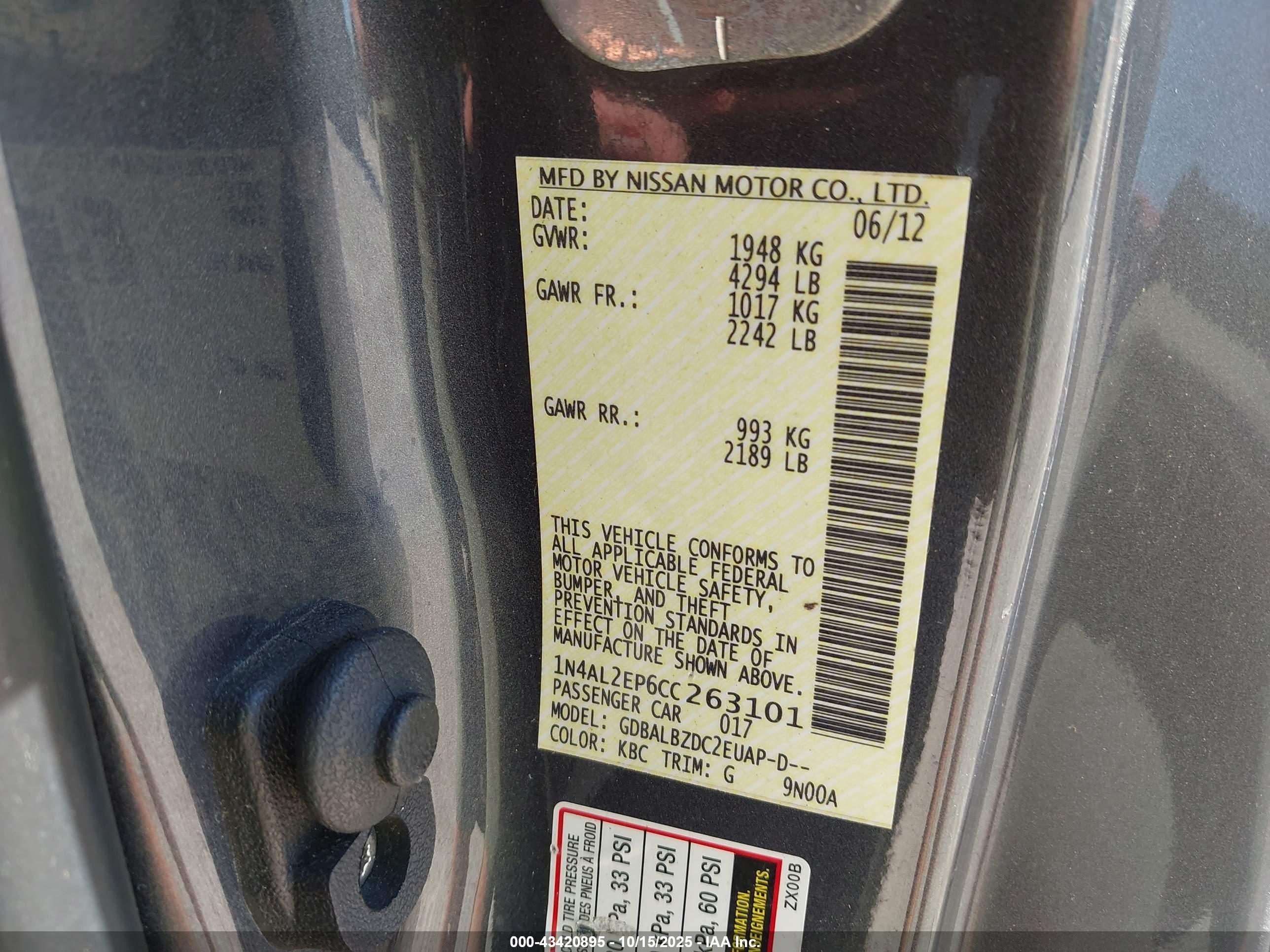 NISSAN ALTIMA image 9