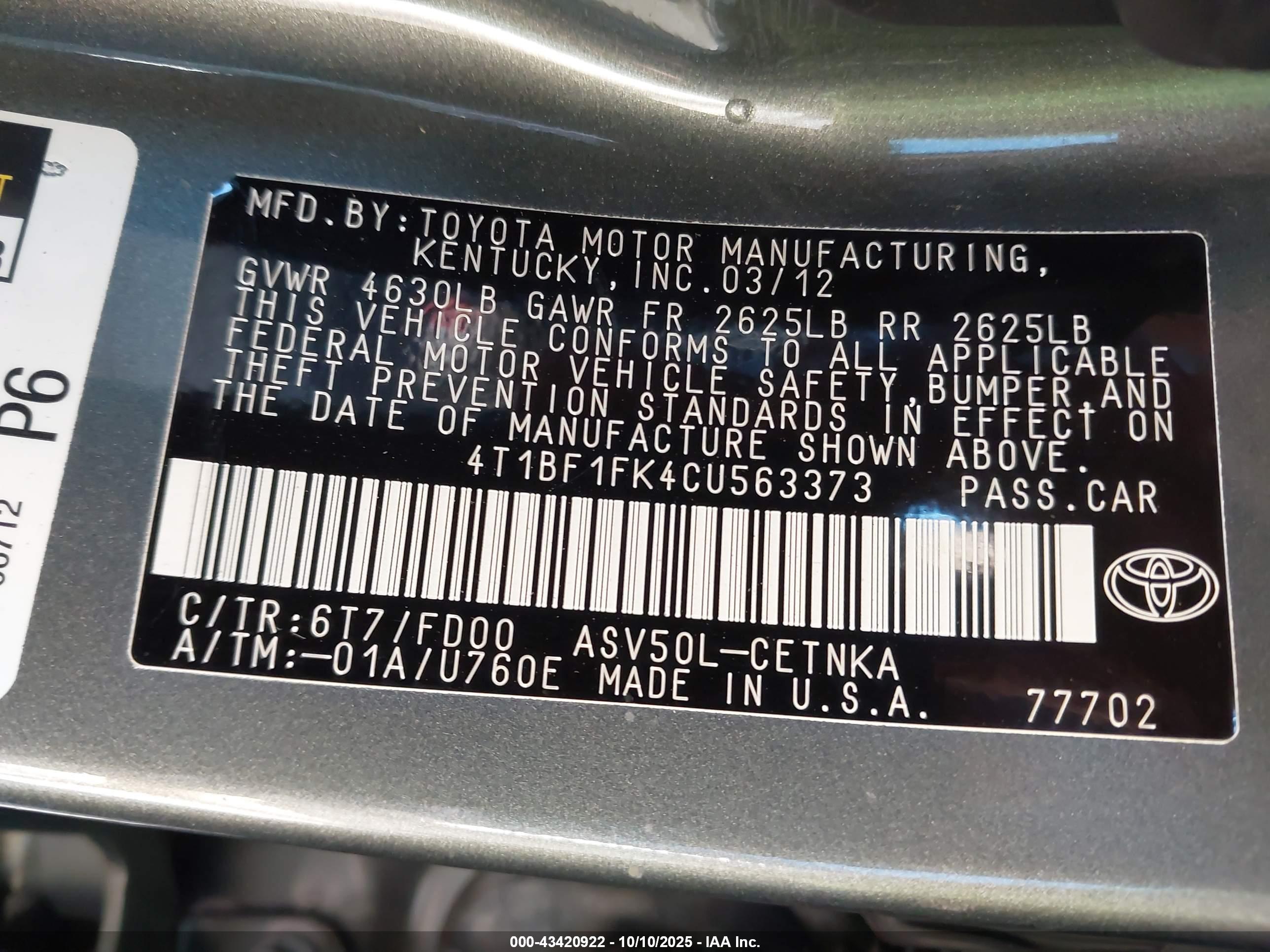 TOYOTA CAMRY image 9
