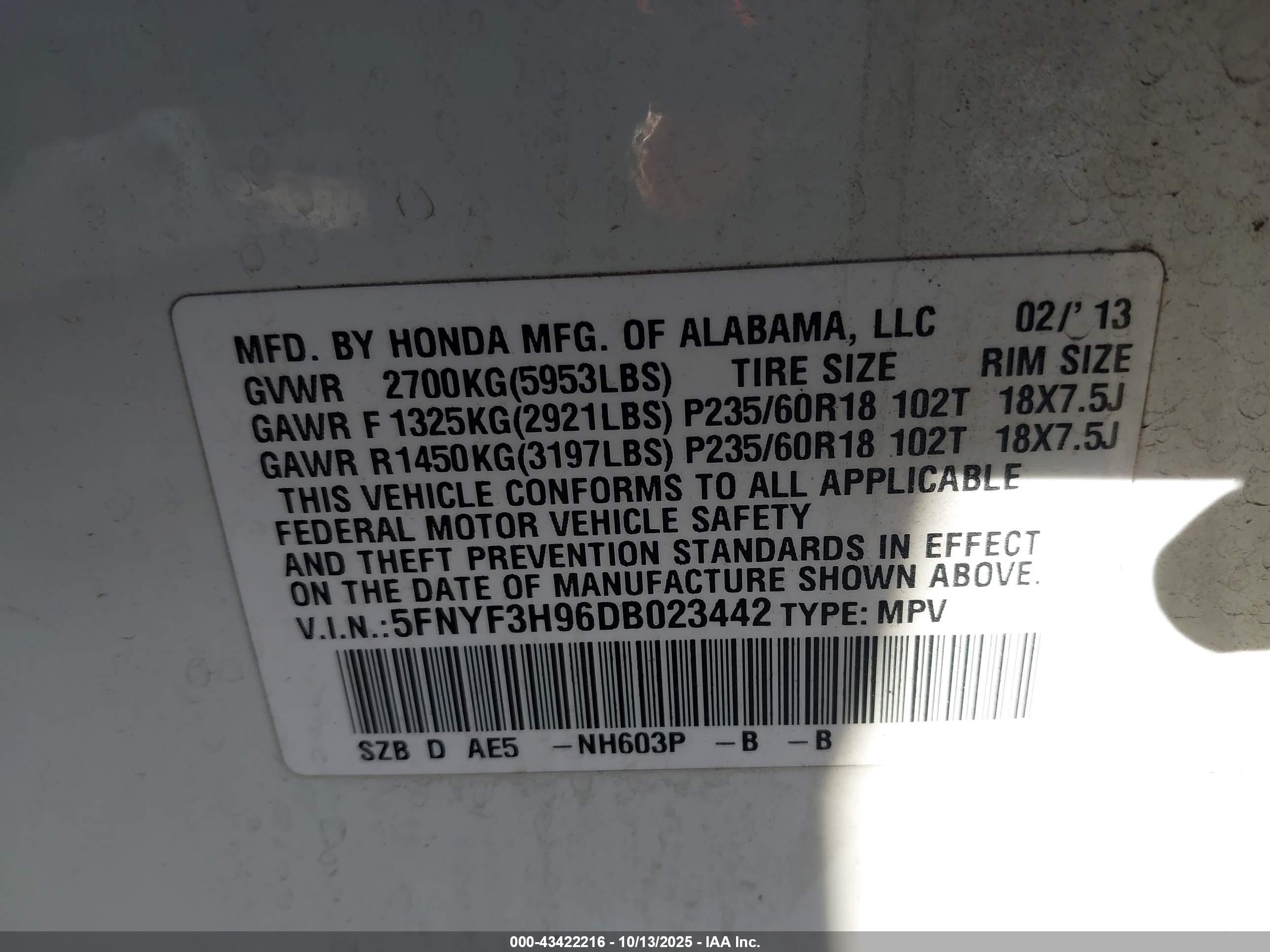 HONDA PILOT image 9