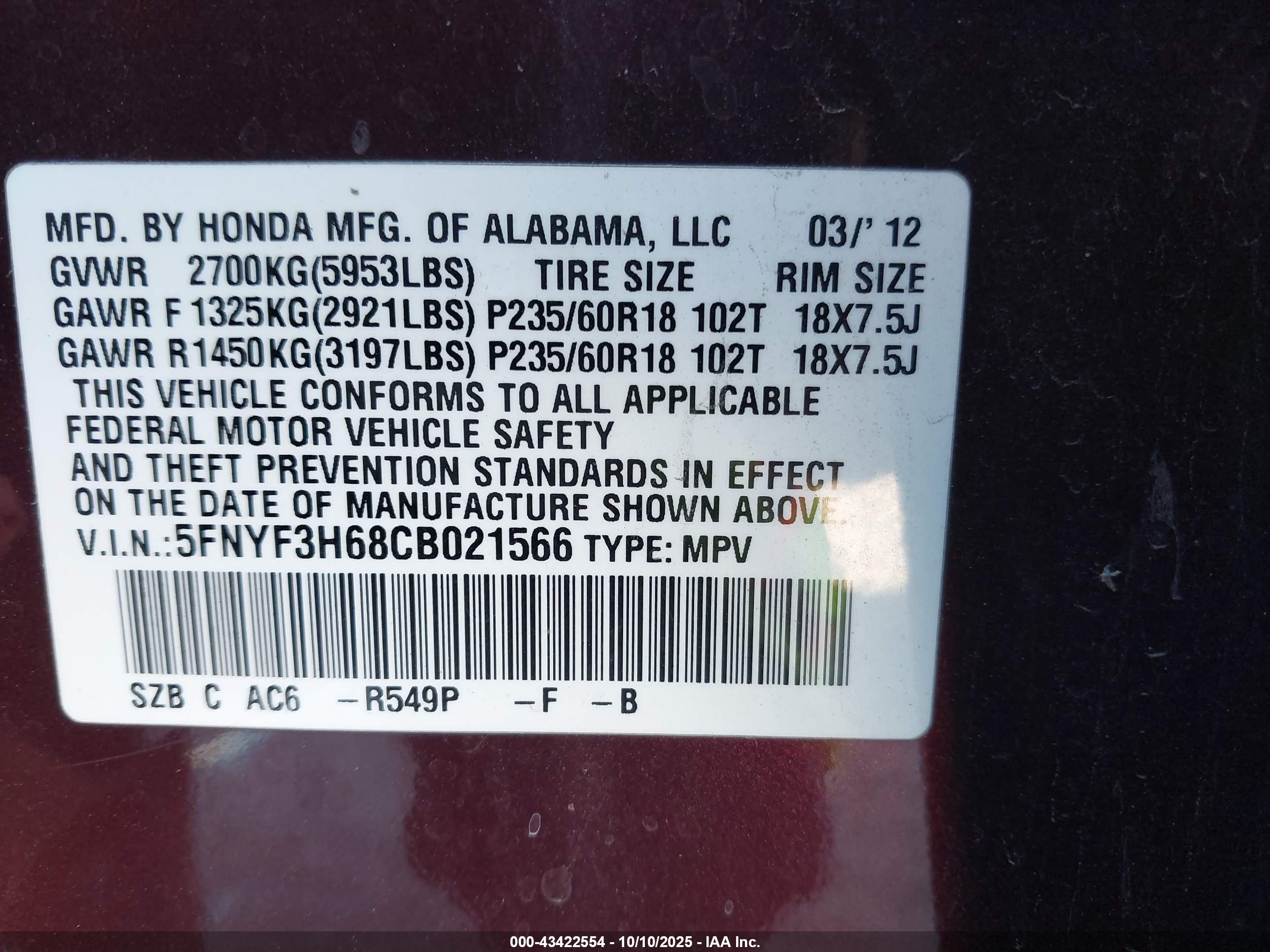 HONDA PILOT image 9