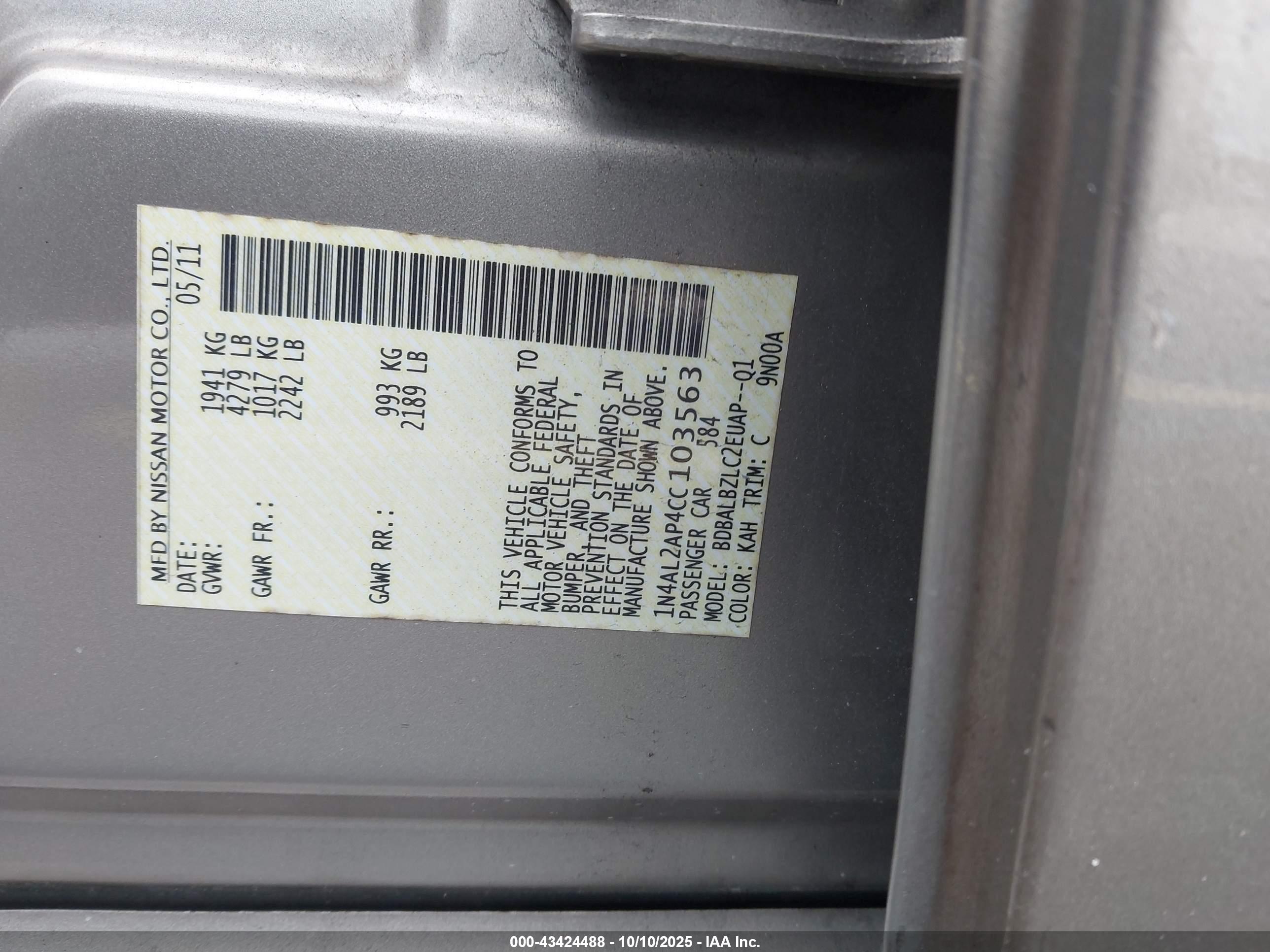 NISSAN ALTIMA image 9