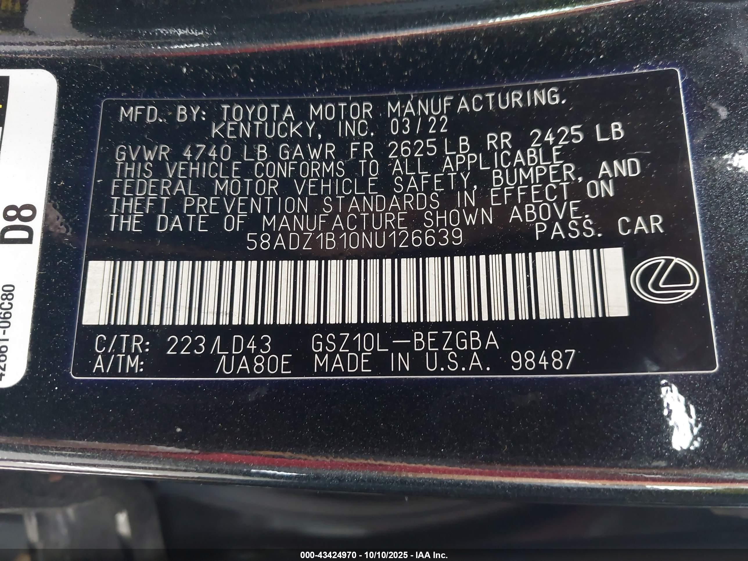 LEXUS ES image 9
