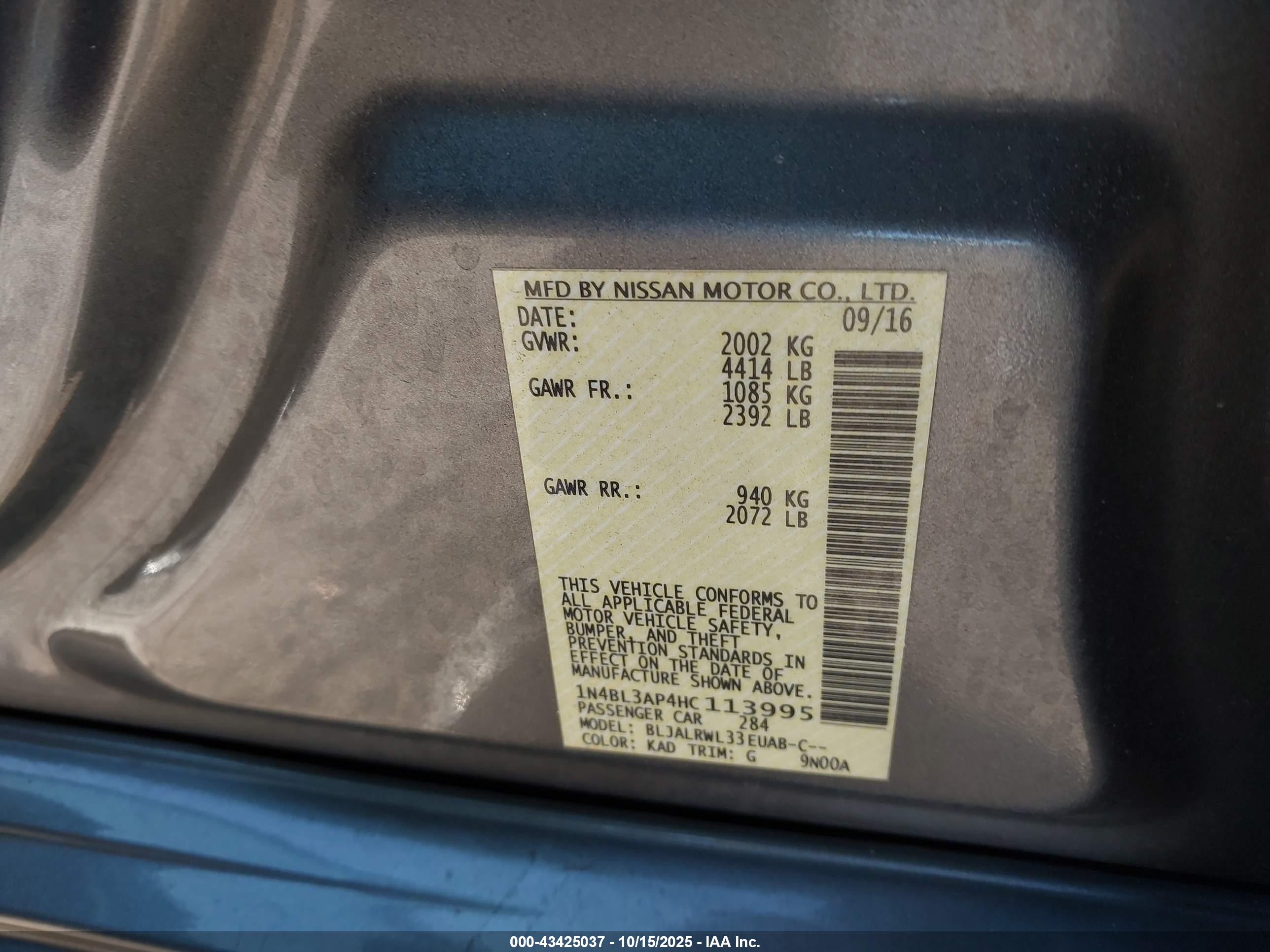 NISSAN ALTIMA image 9