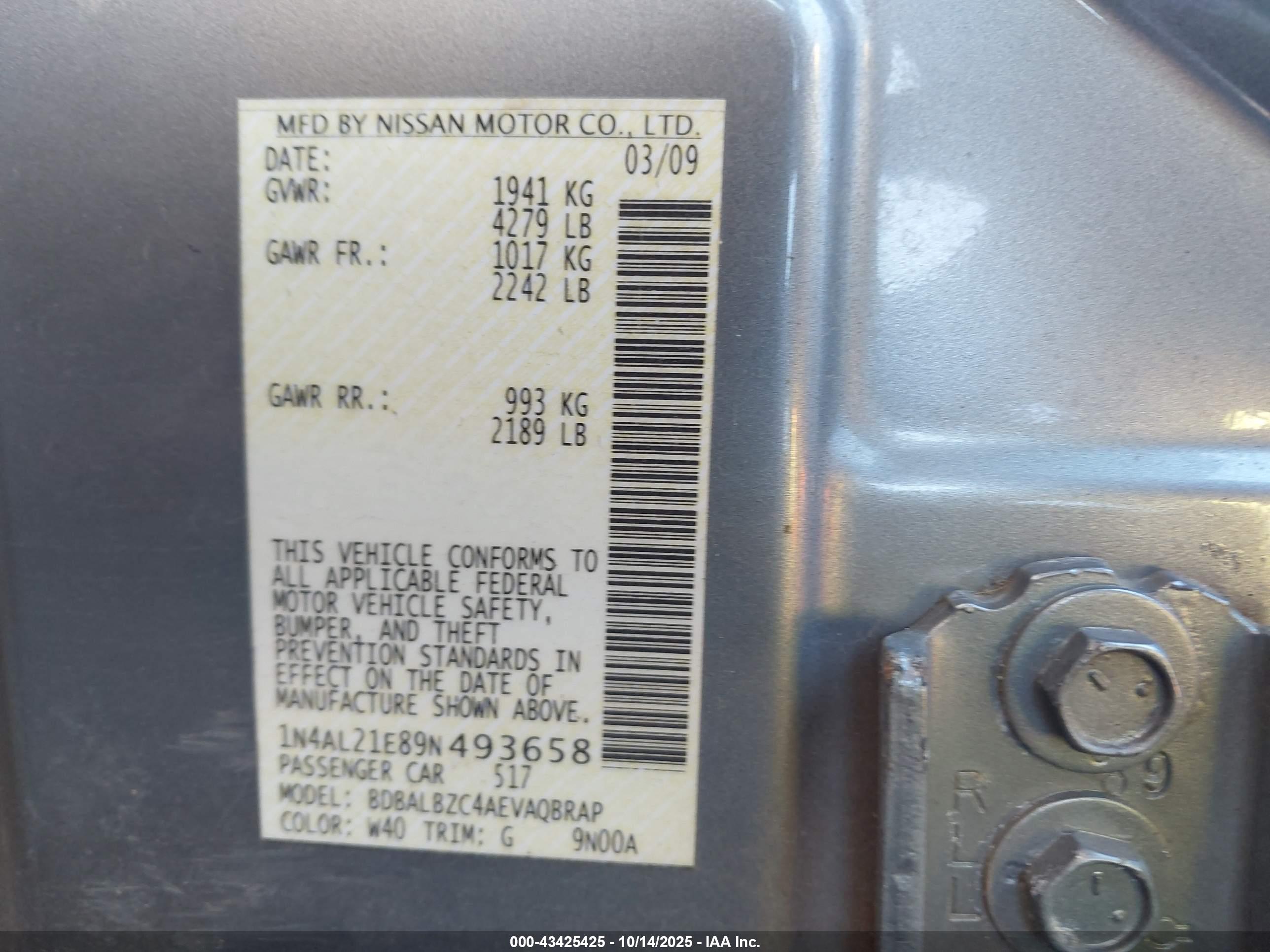 NISSAN ALTIMA image 9