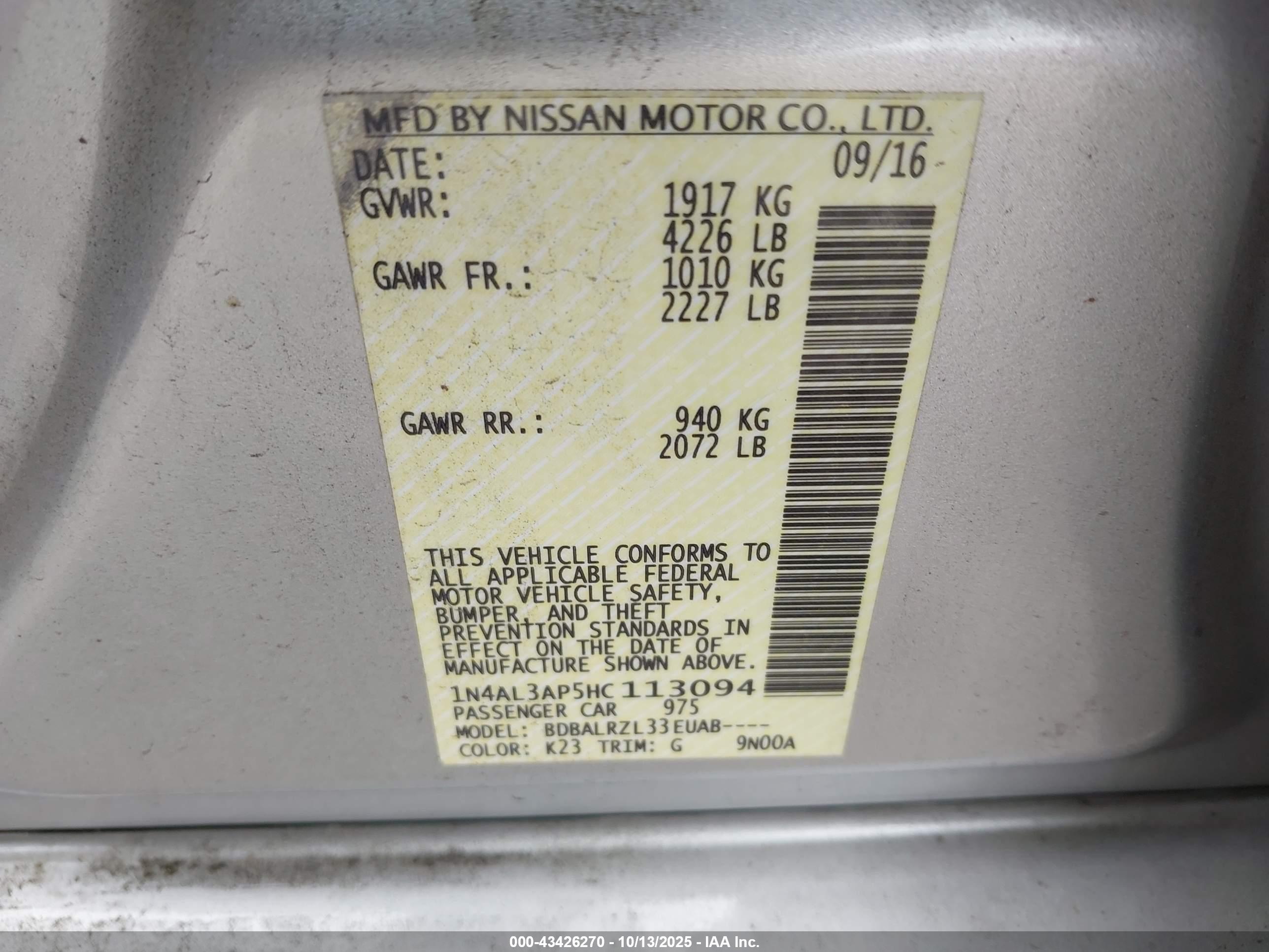 NISSAN ALTIMA image 9