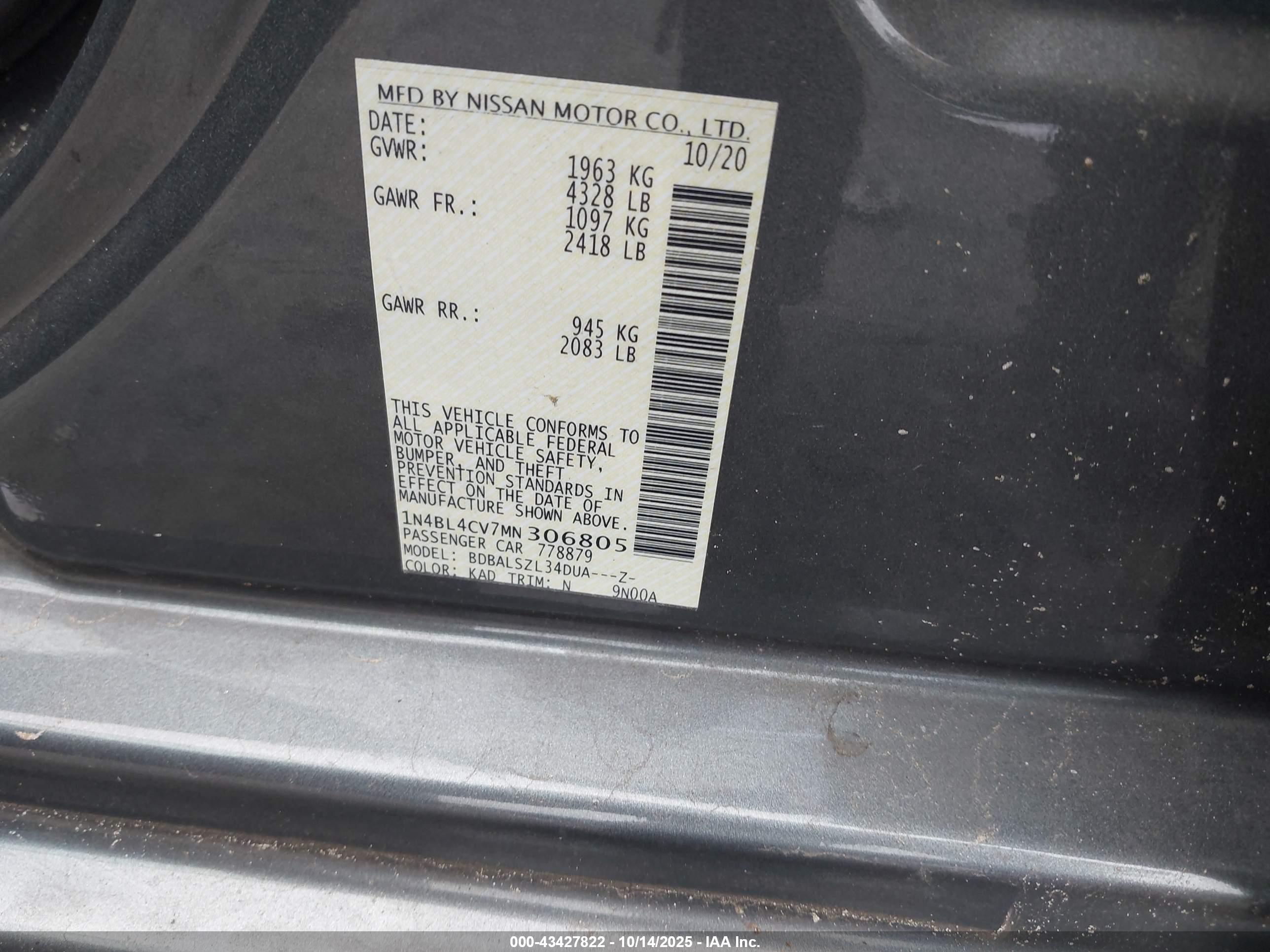 NISSAN ALTIMA image 9