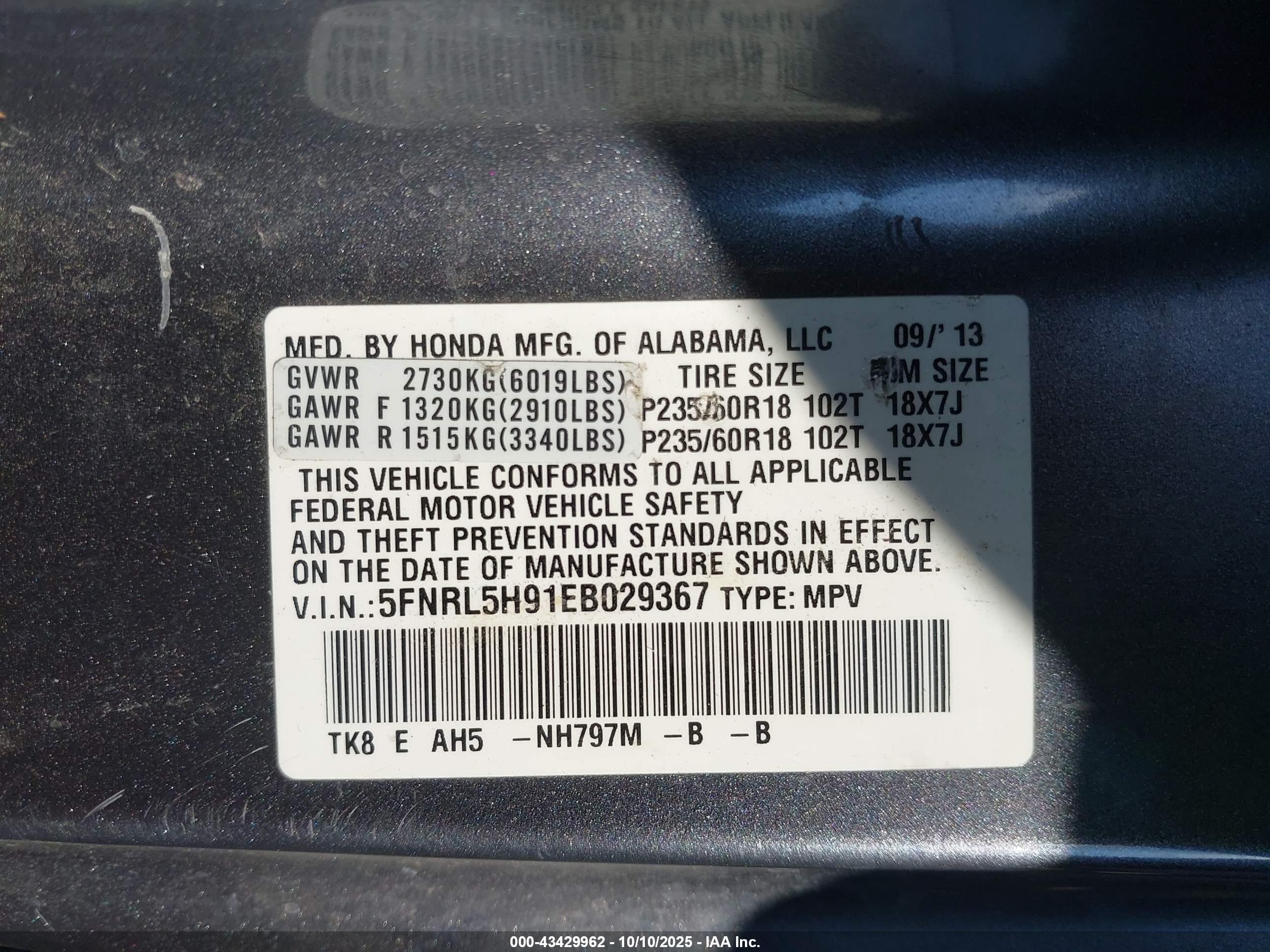 HONDA ODYSSEY image 9