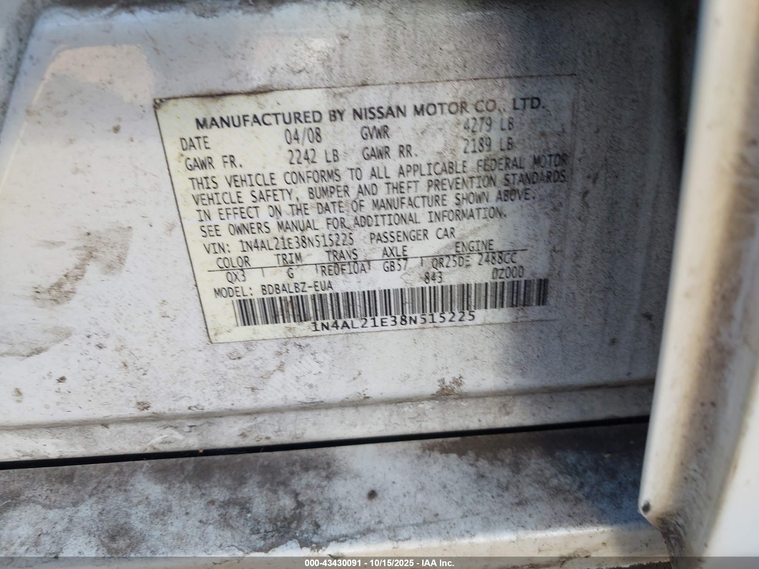 NISSAN ALTIMA image 9