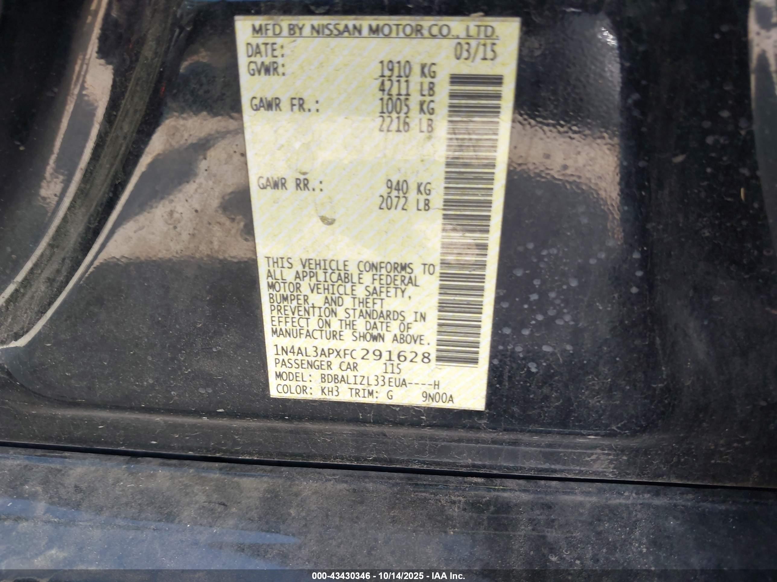 NISSAN ALTIMA image 9