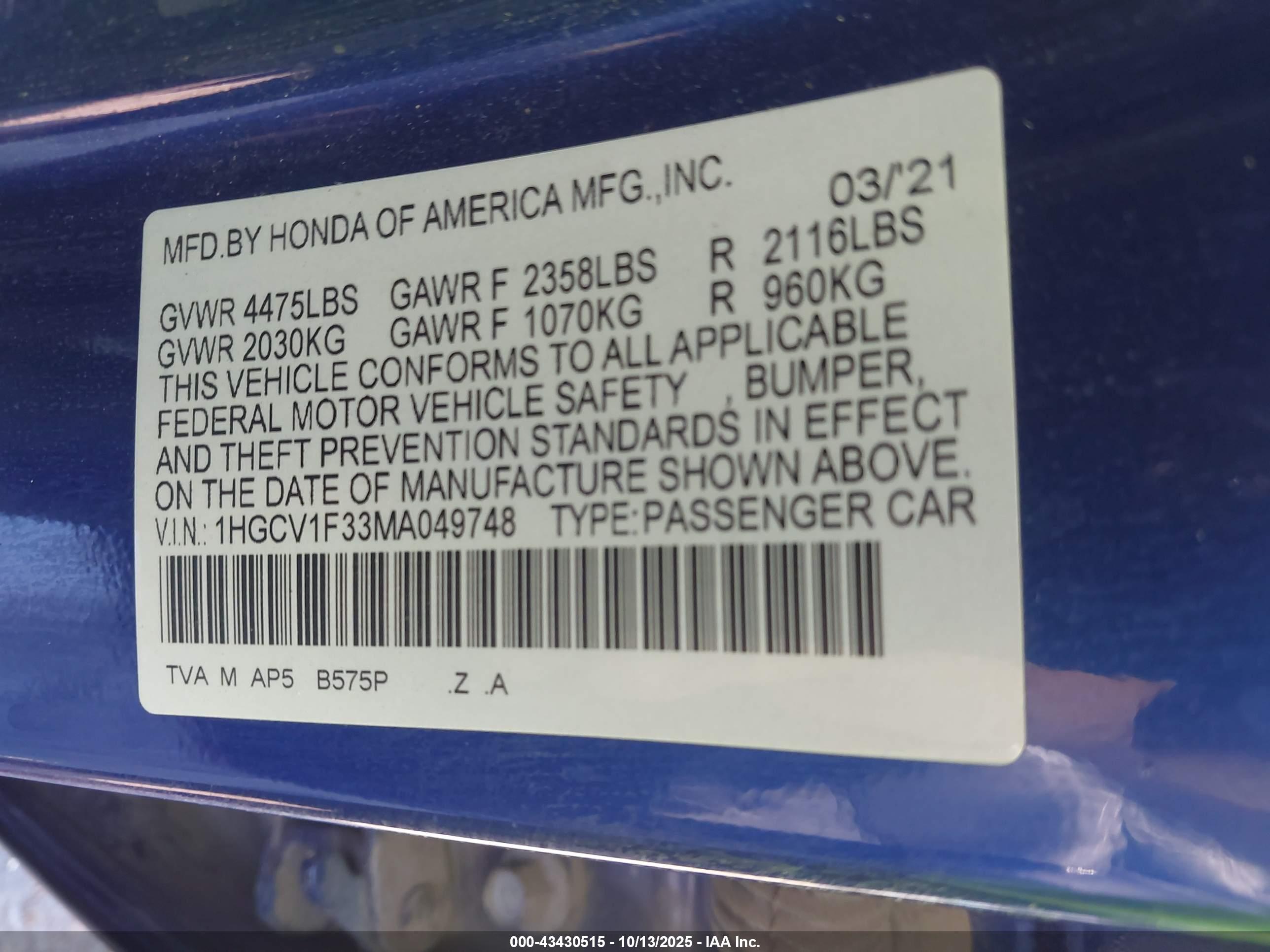 HONDA ACCORD image 9