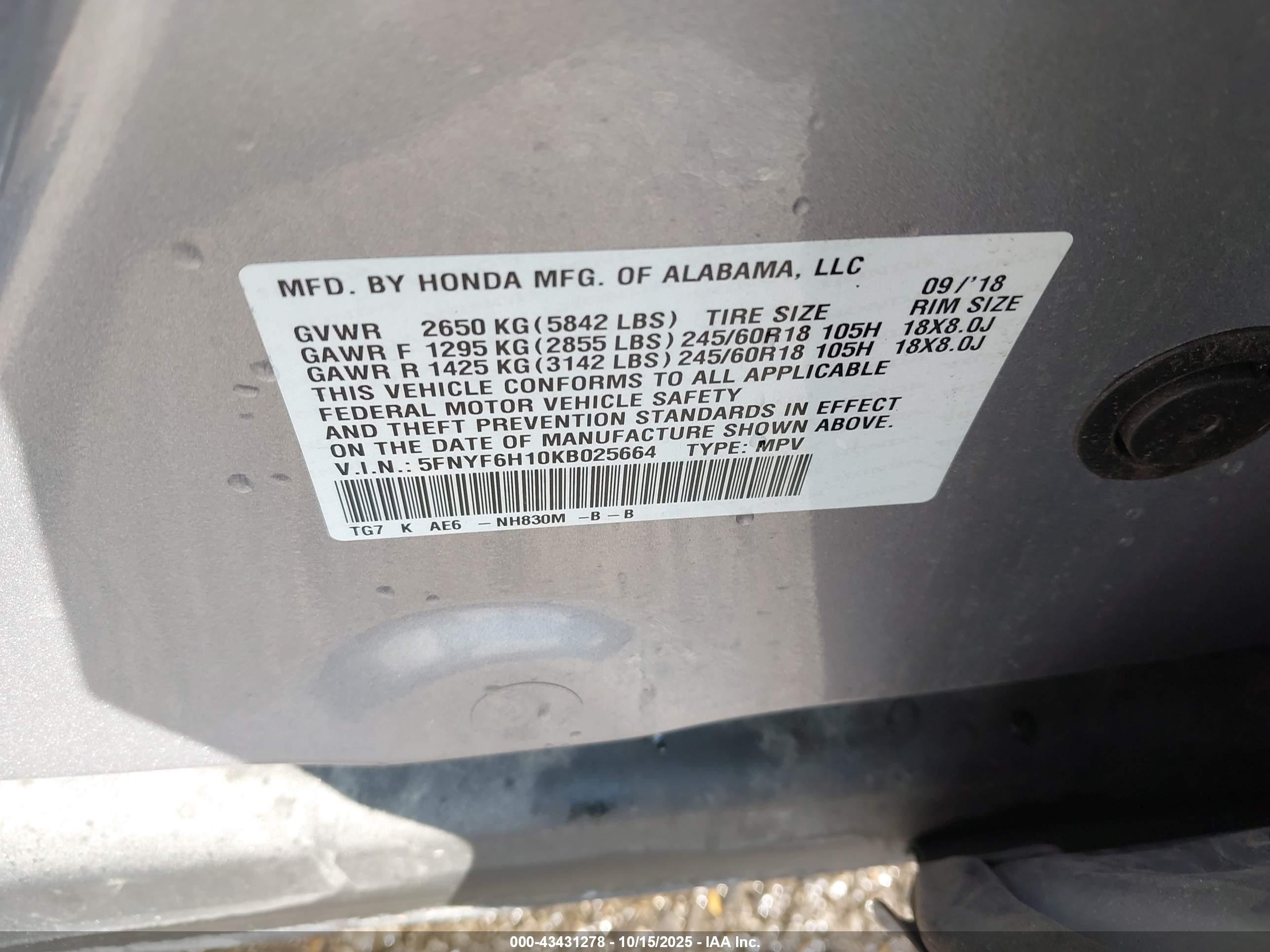 HONDA PILOT image 9