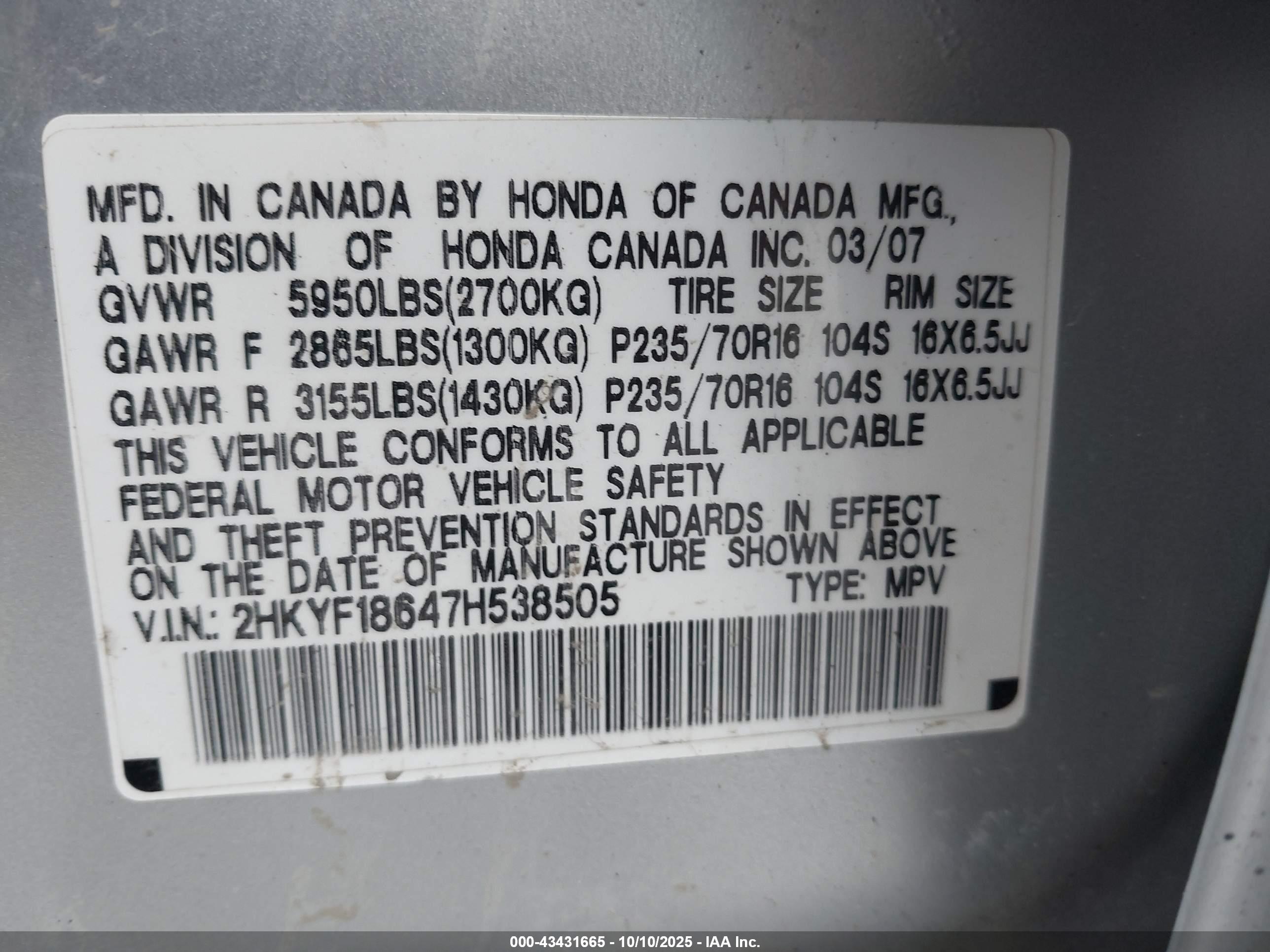 HONDA PILOT image 9
