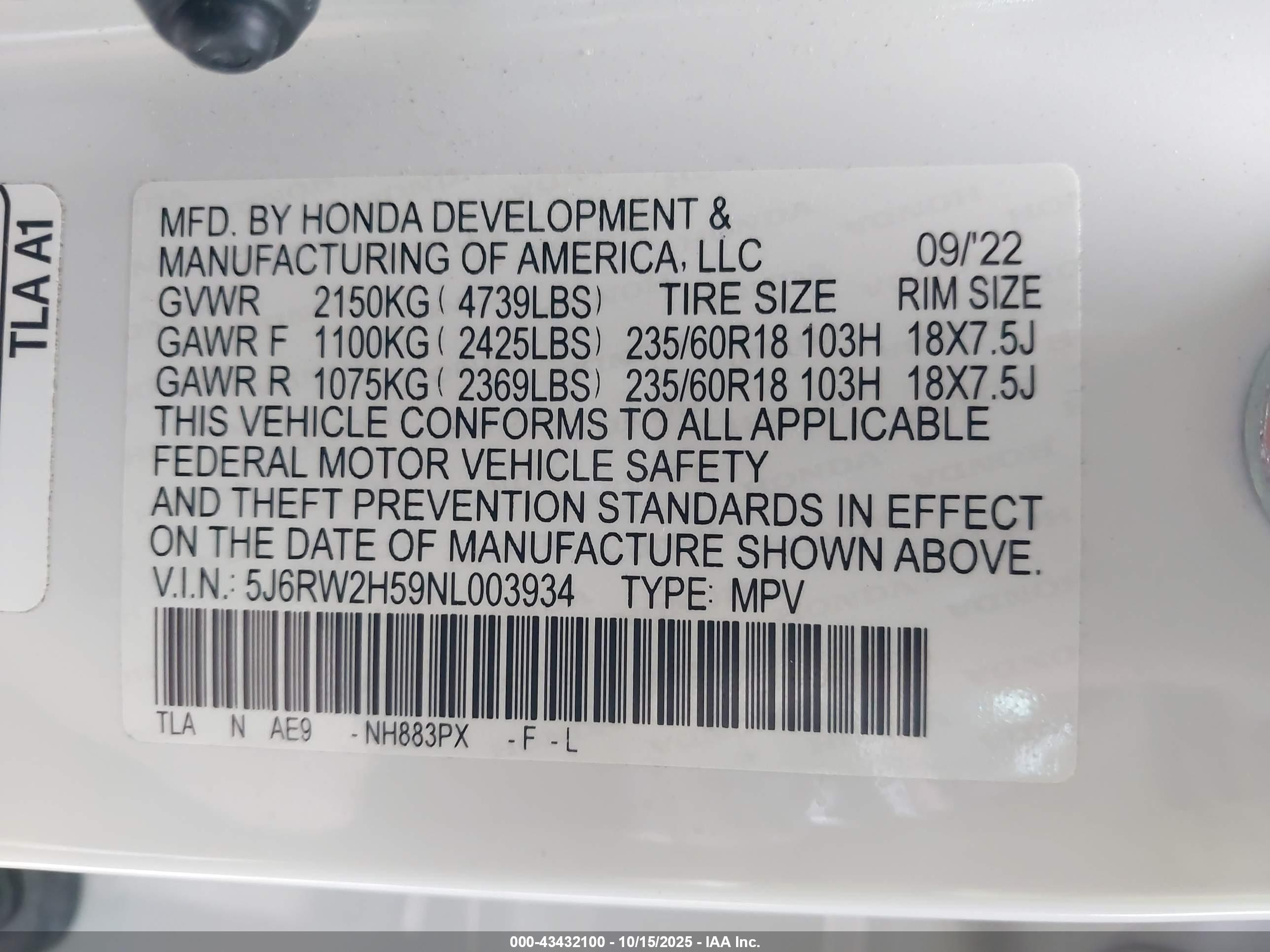 HONDA CR-V image 9