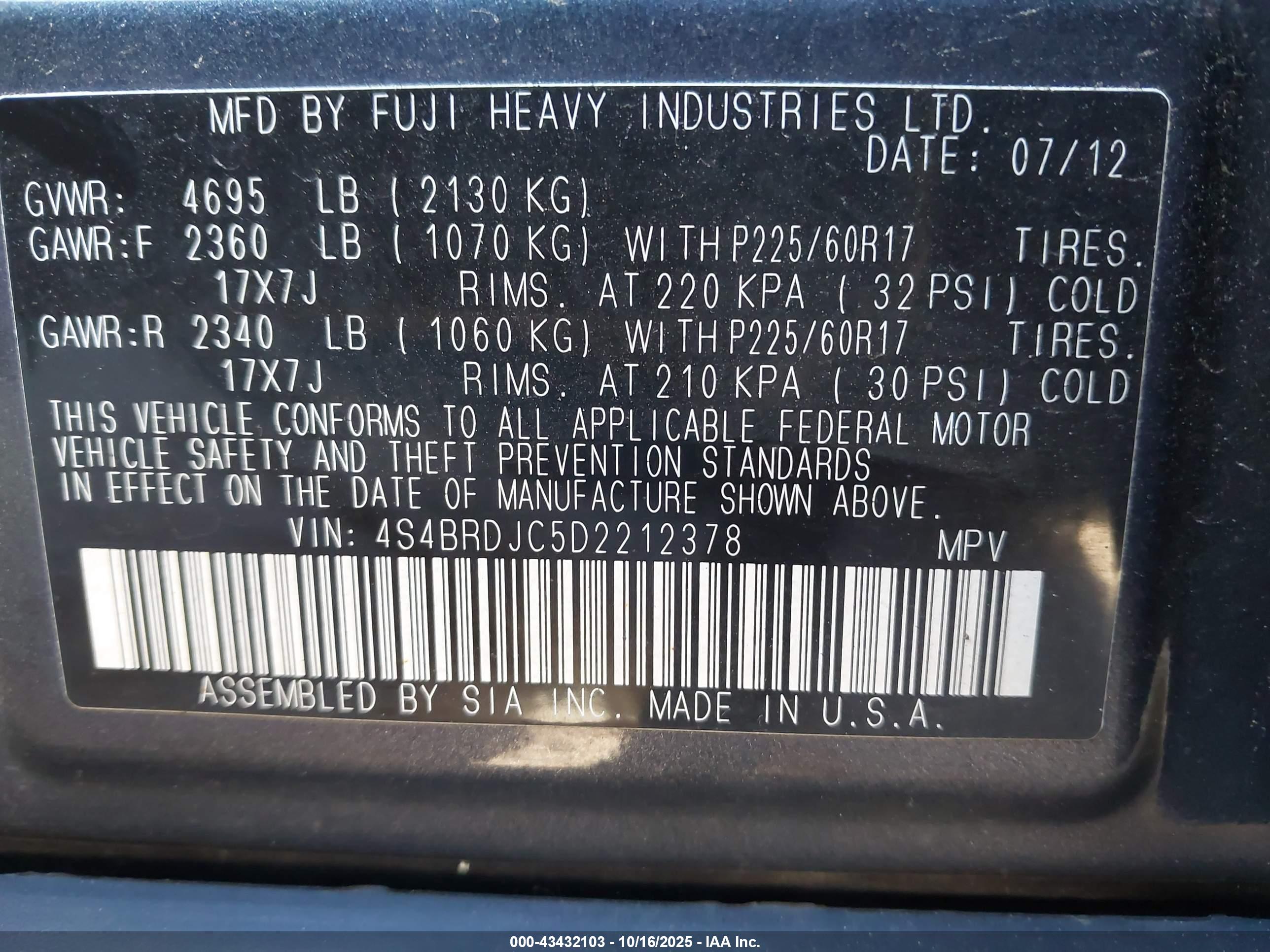 SUBARU OUTBACK image 9