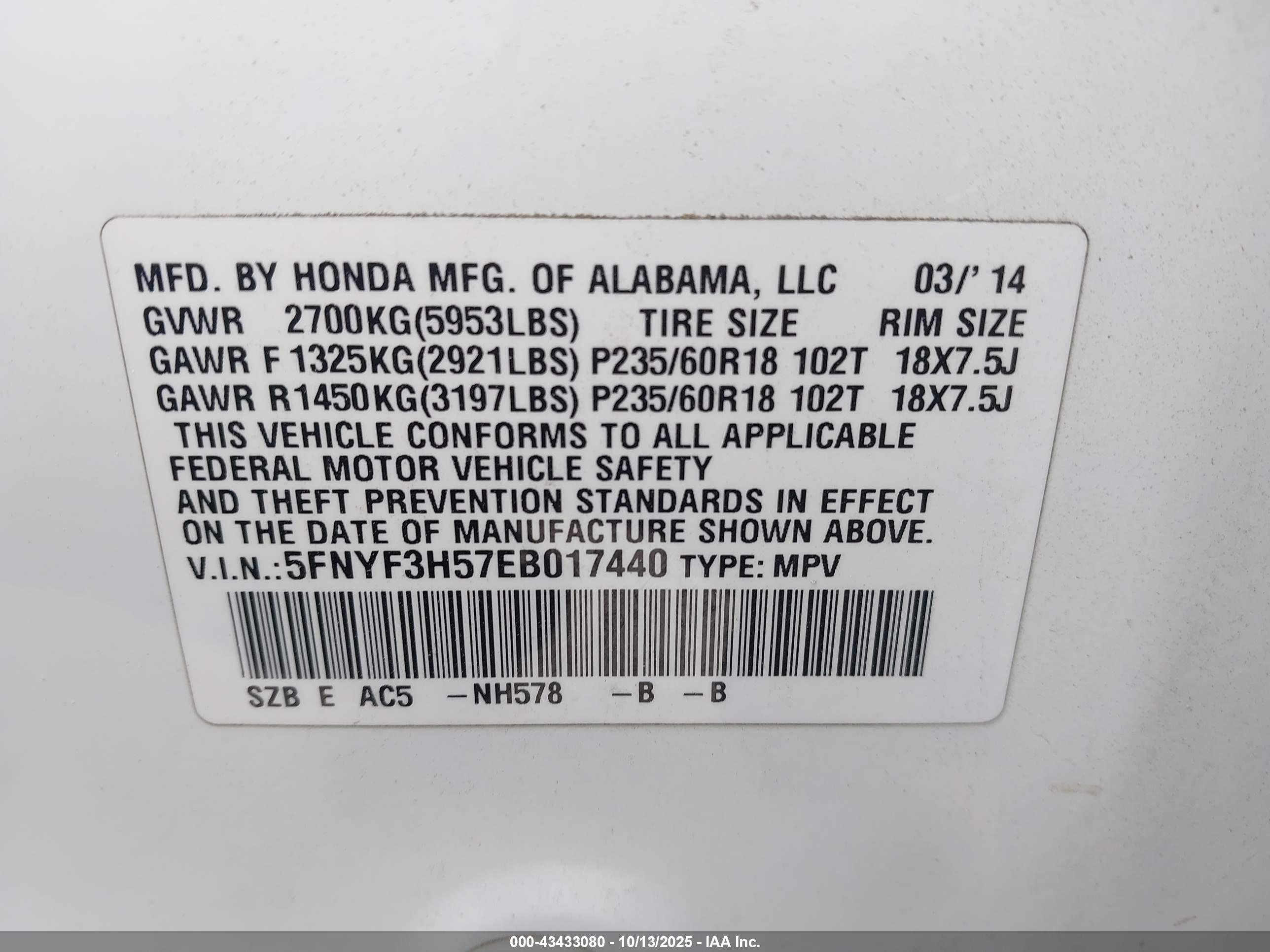 HONDA PILOT image 9