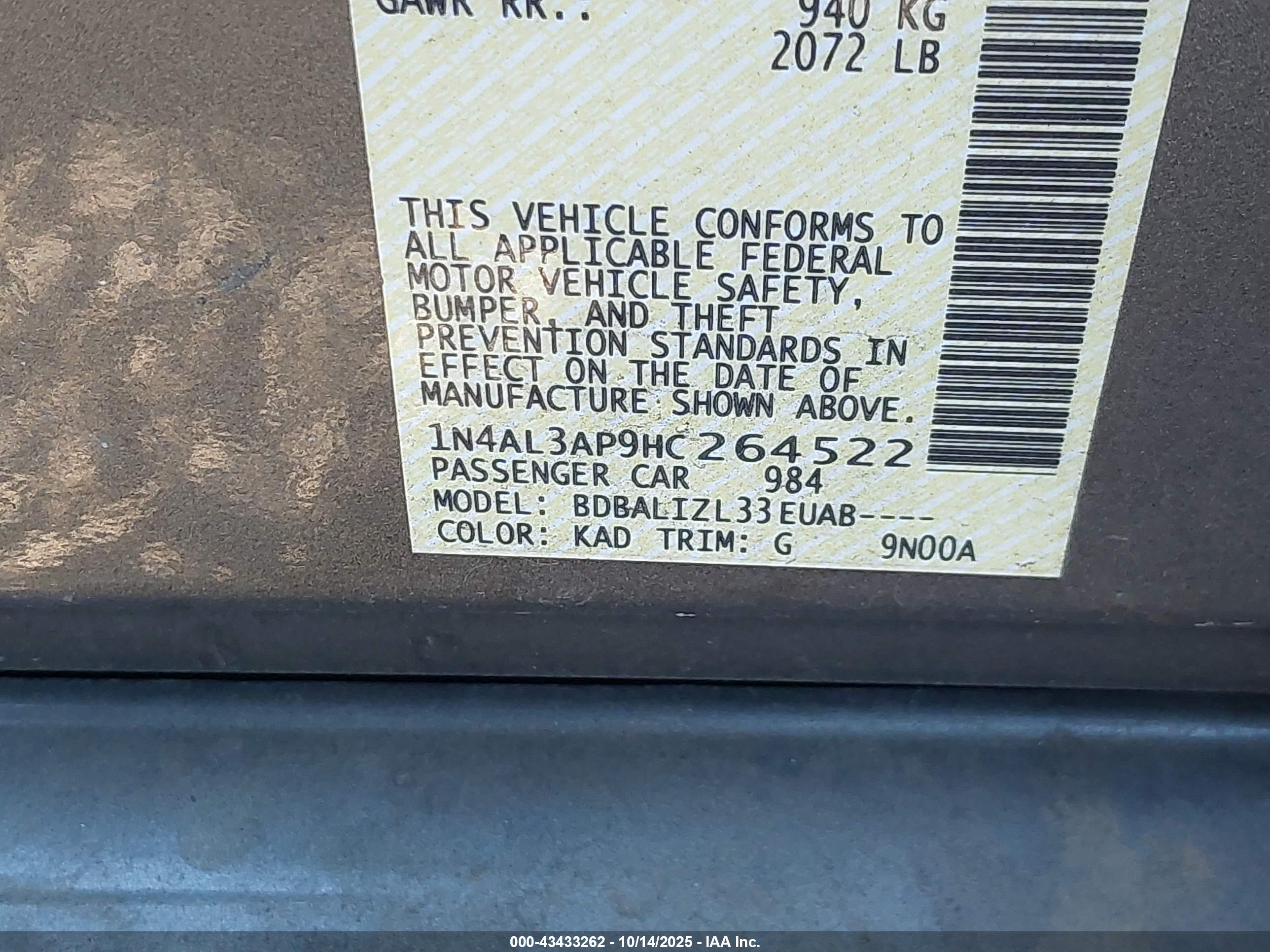 NISSAN ALTIMA image 9