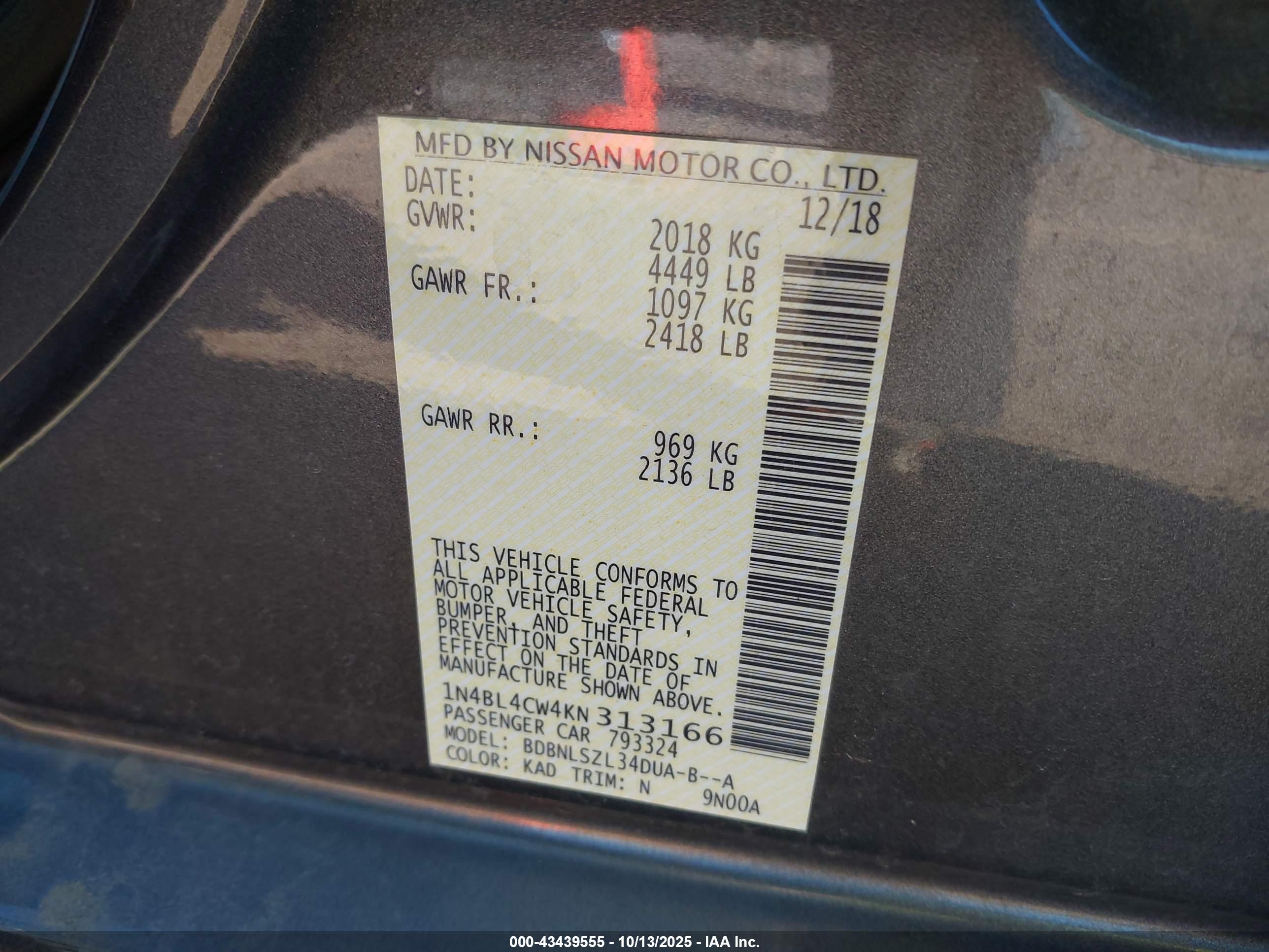 NISSAN ALTIMA image 9