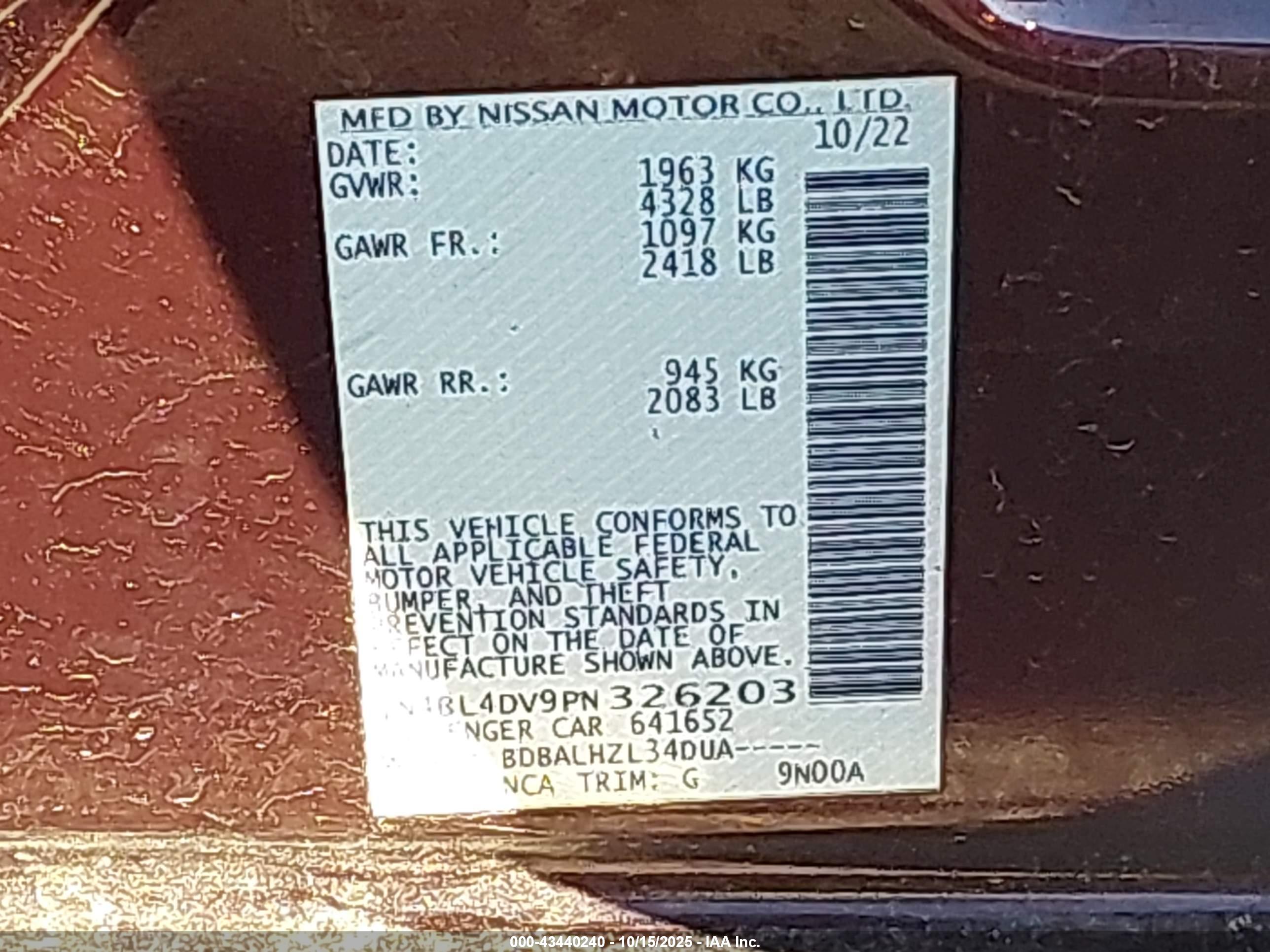 NISSAN ALTIMA image 9