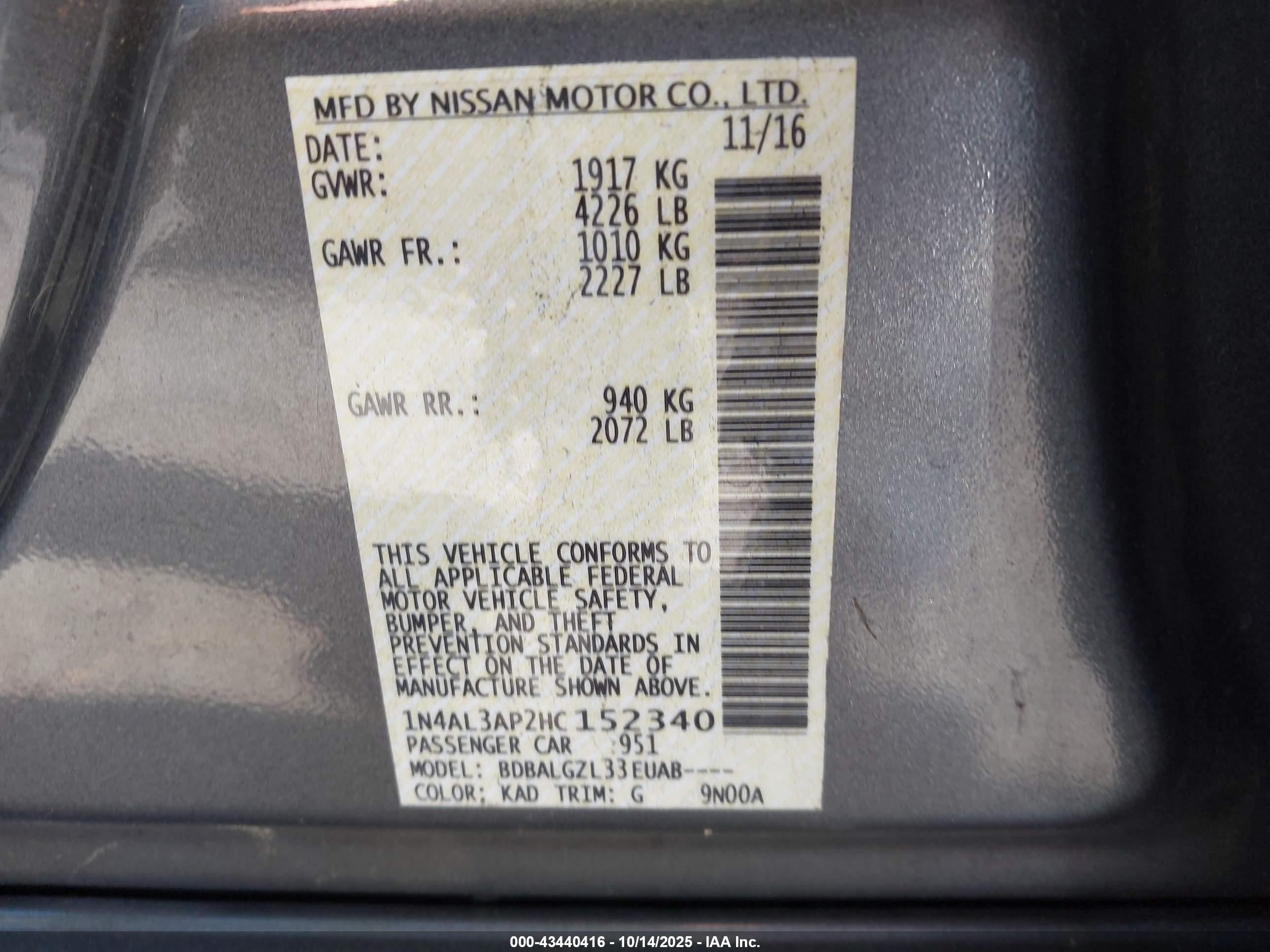 NISSAN ALTIMA image 9