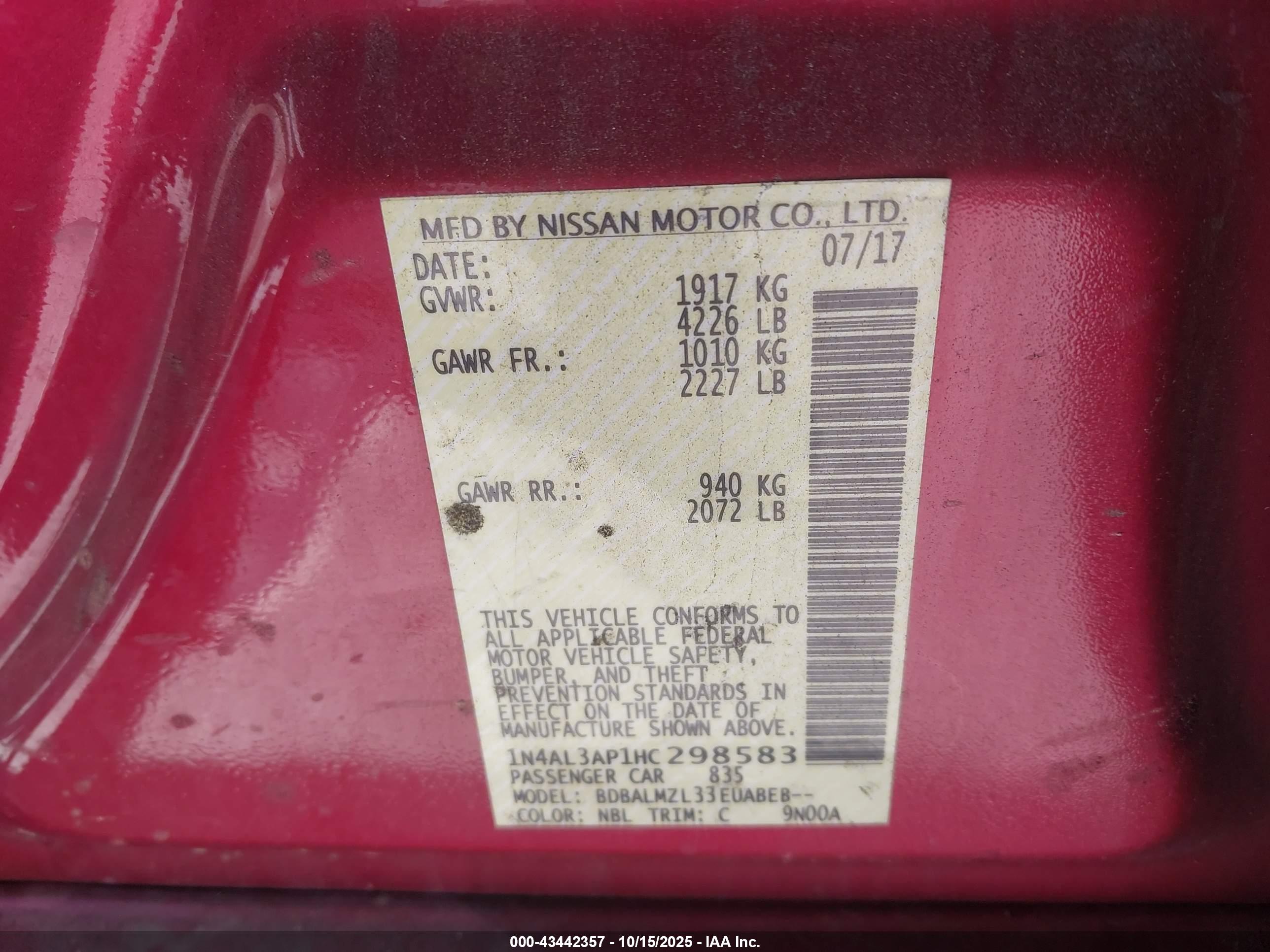 NISSAN ALTIMA image 9
