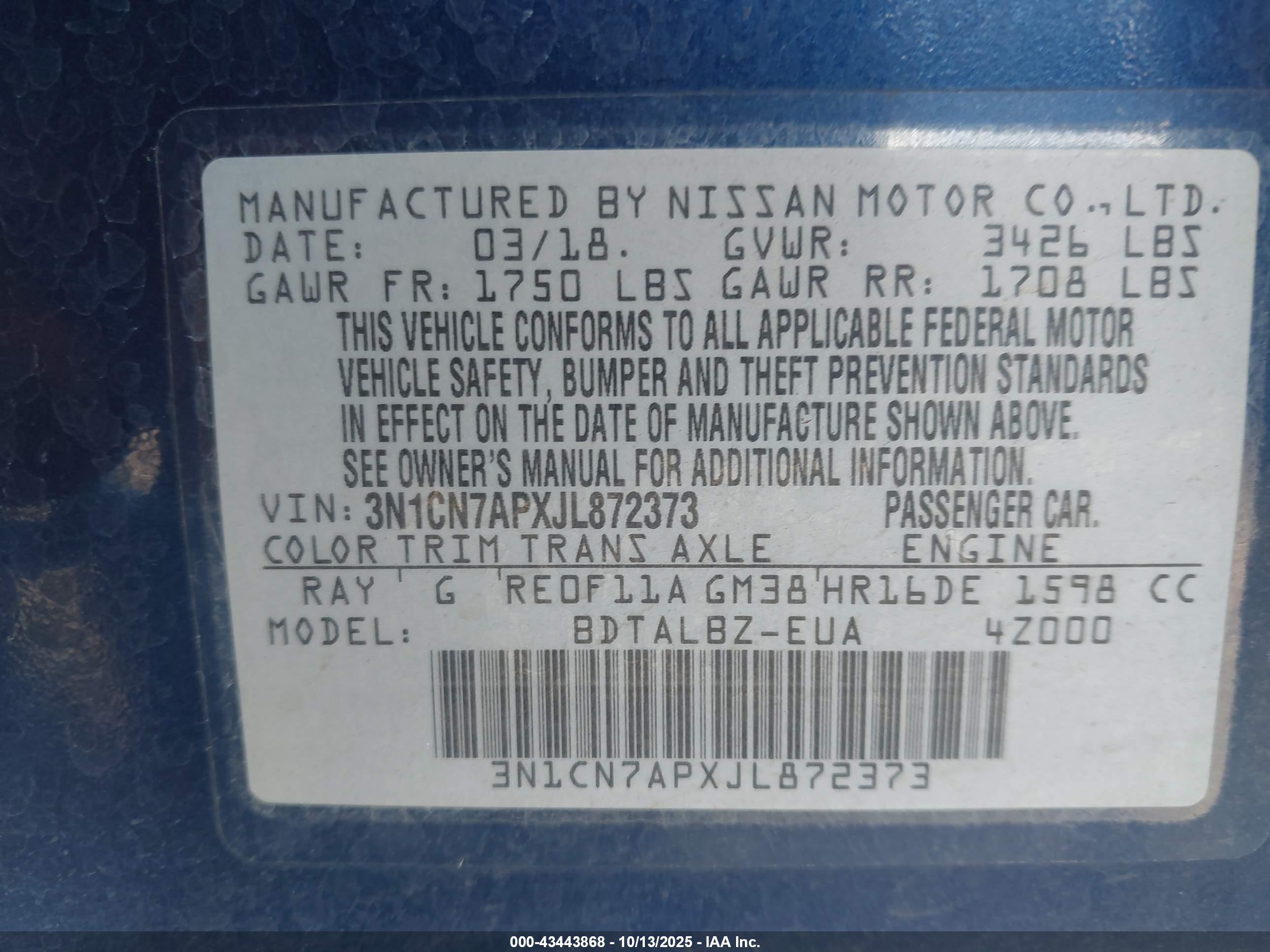 NISSAN VERSA image 9