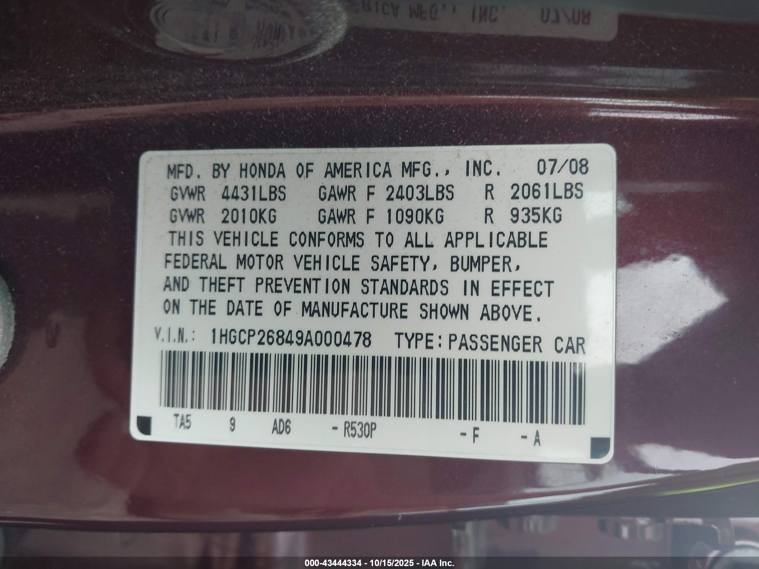 HONDA ACCORD image 9