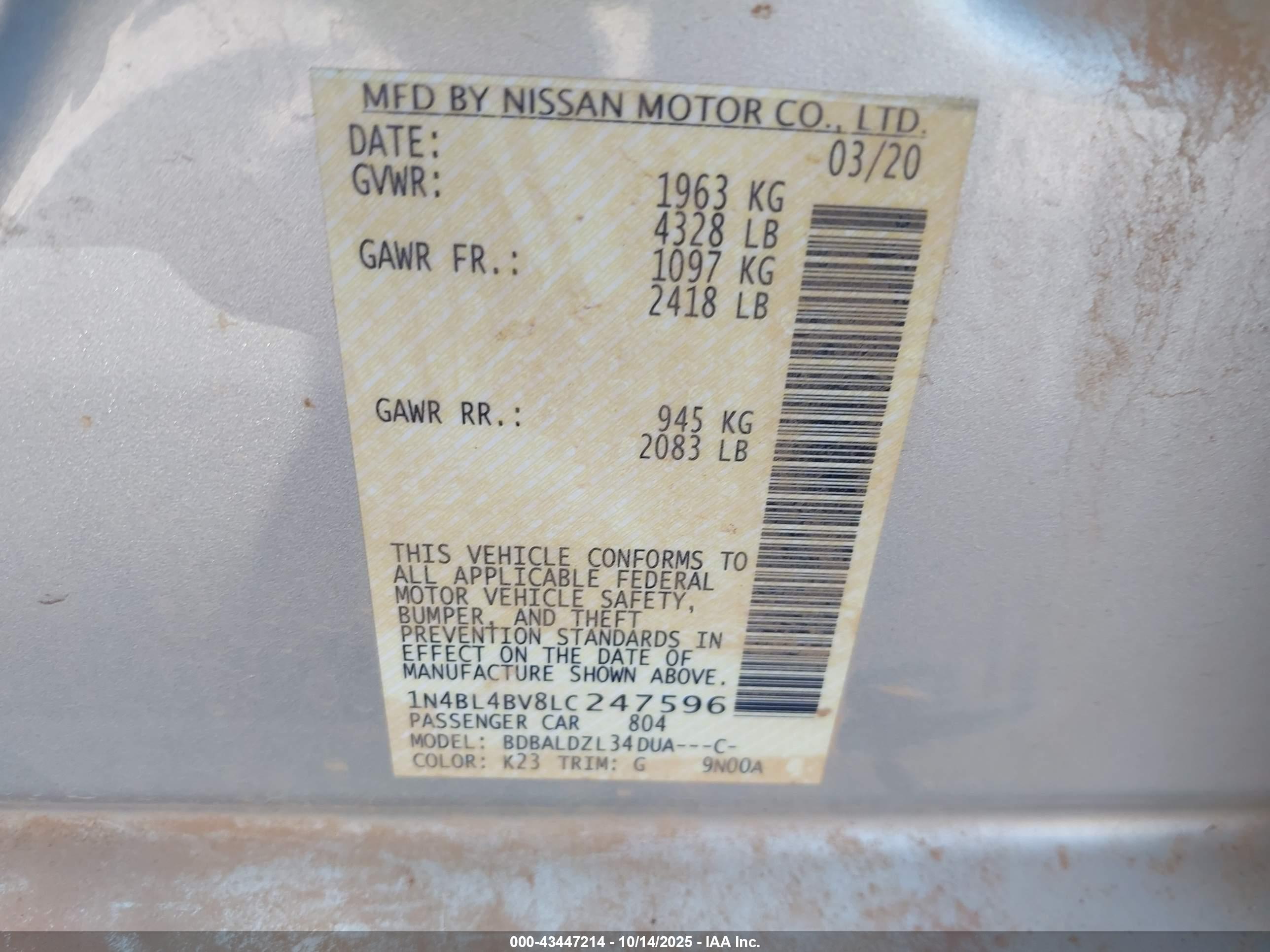 NISSAN ALTIMA image 9