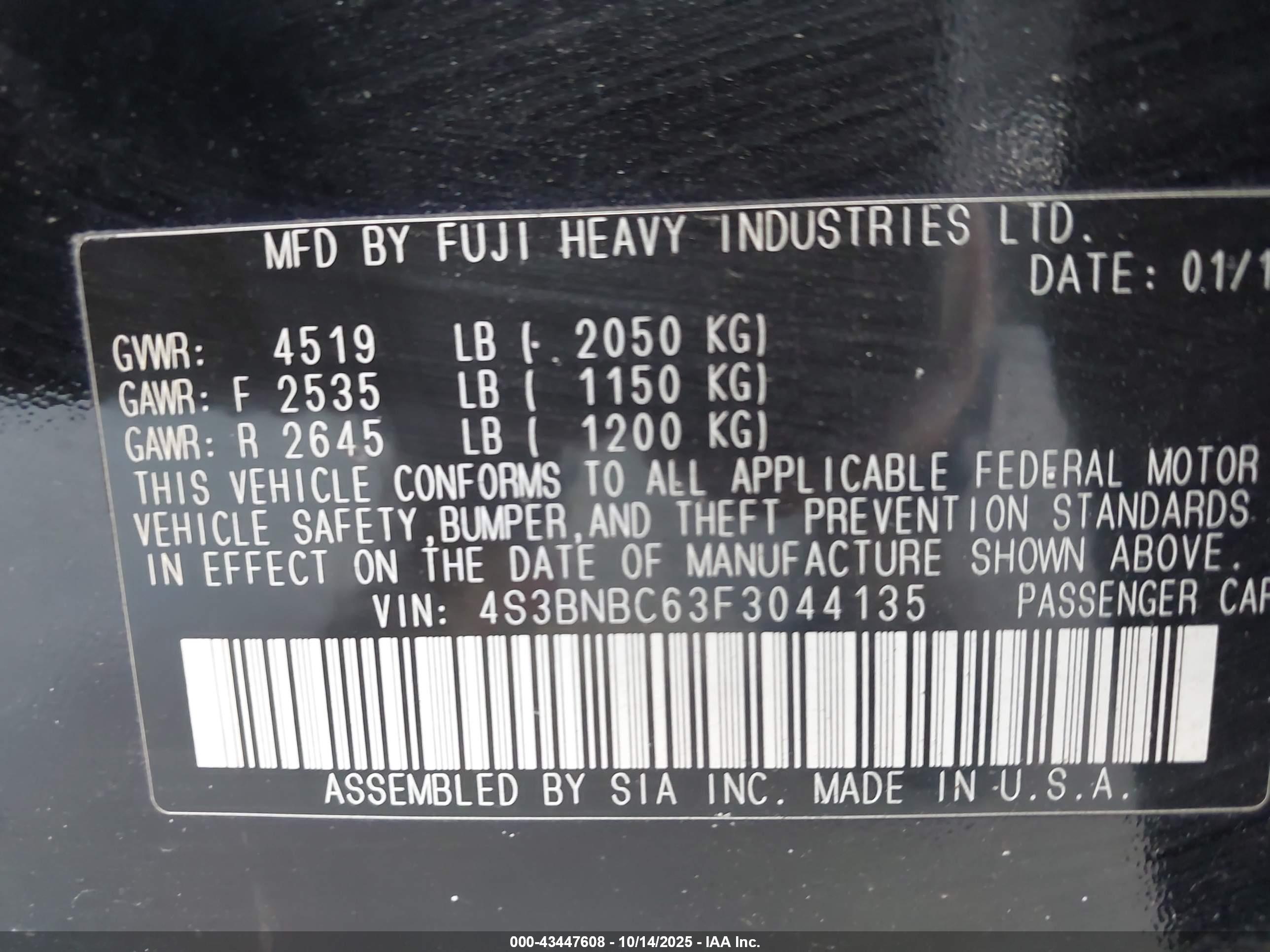 SUBARU LEGACY image 9