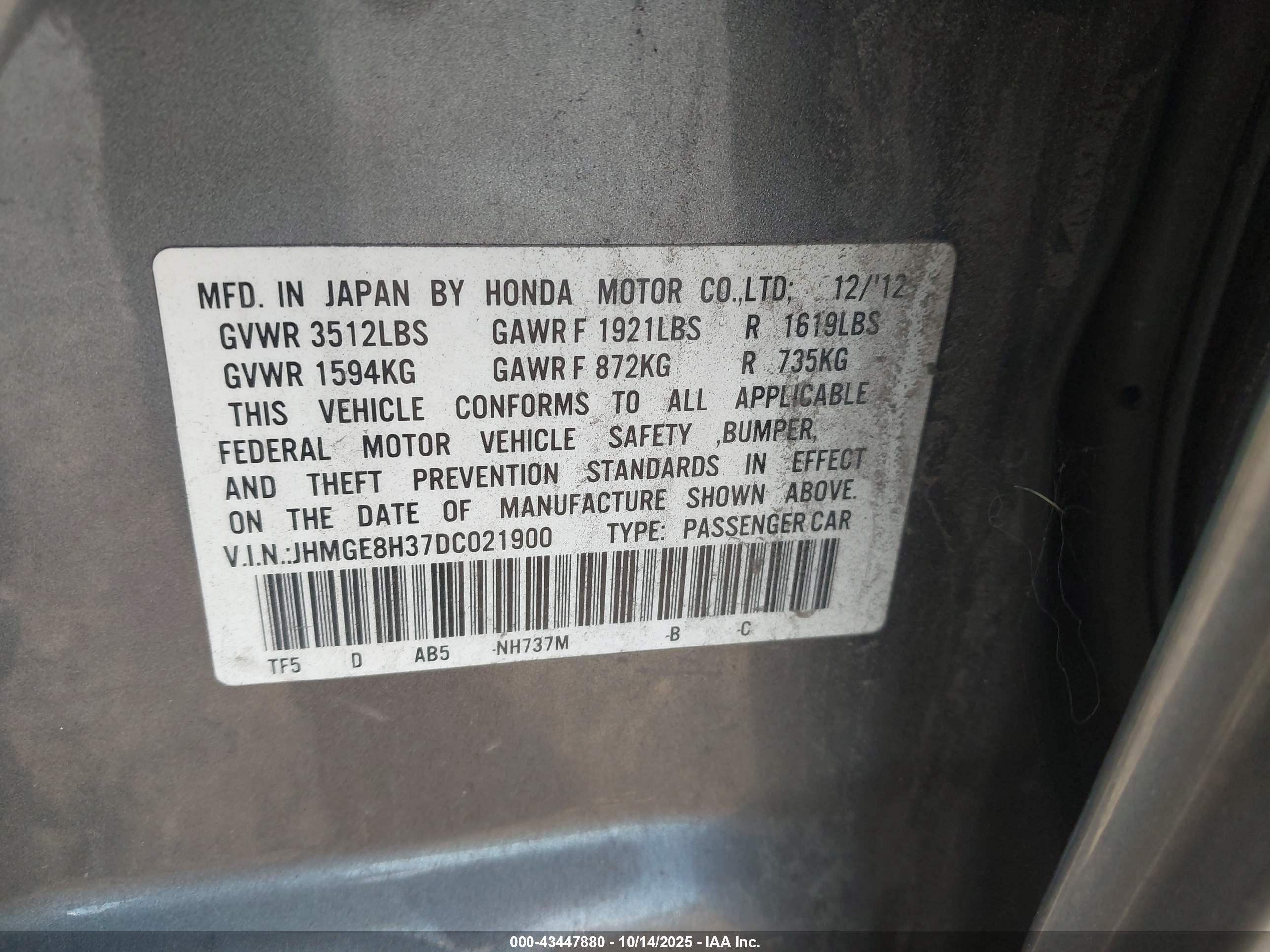 HONDA FIT image 9