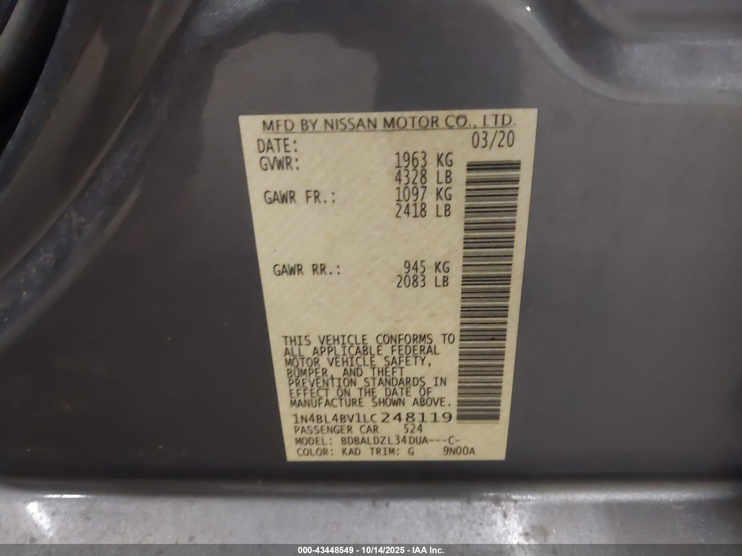 NISSAN ALTIMA image 9
