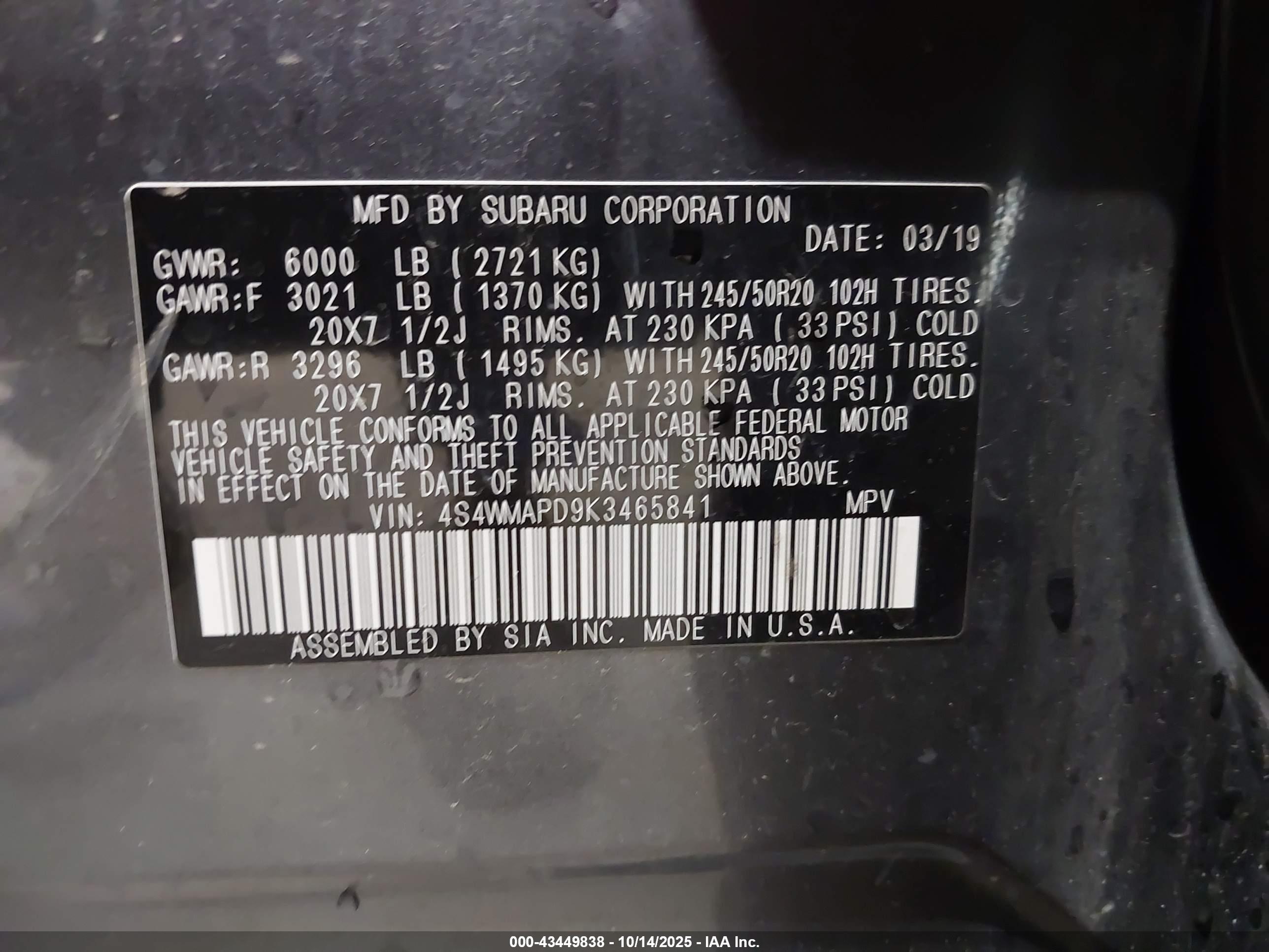 SUBARU ASCENT image 9