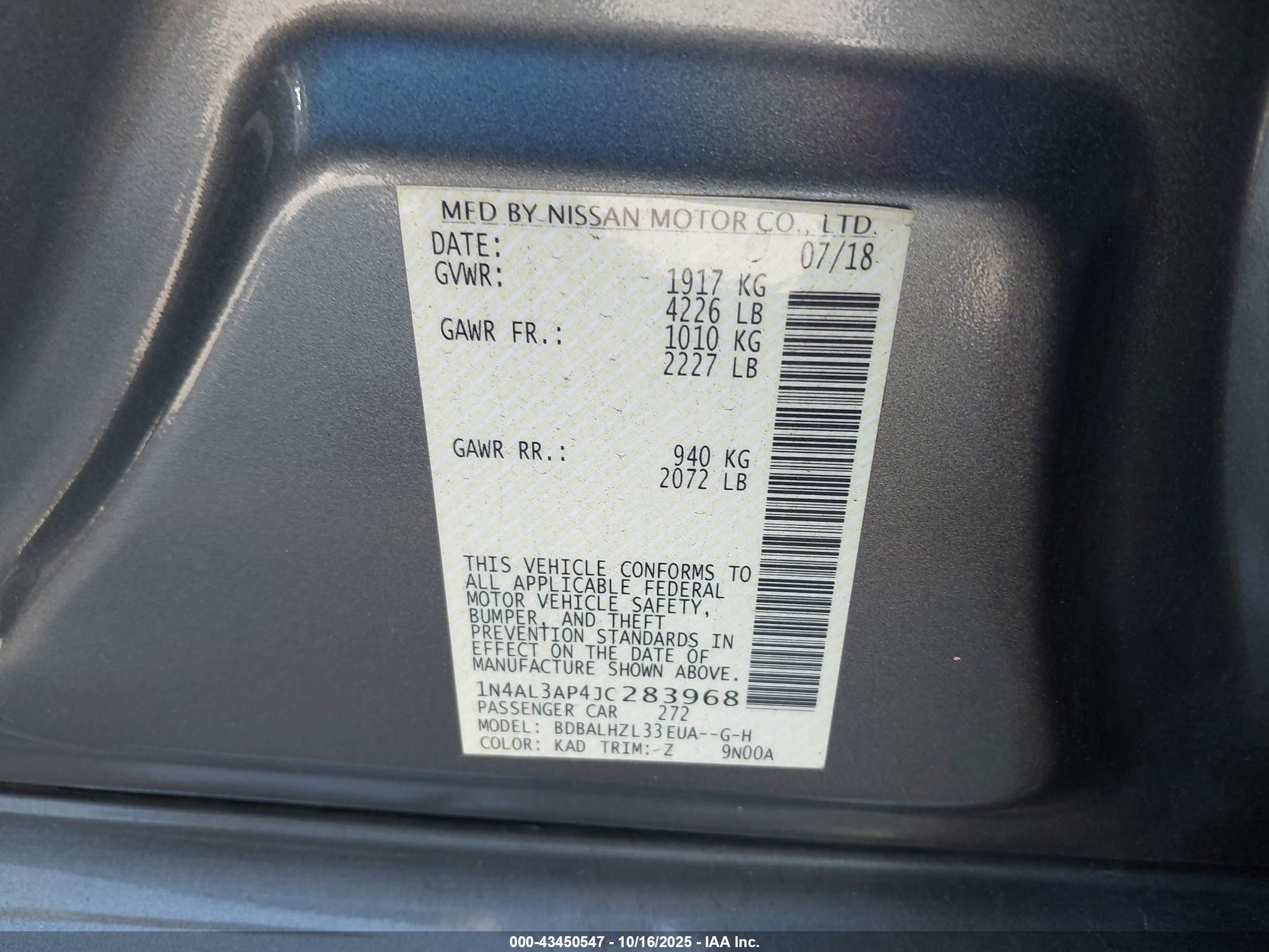 NISSAN ALTIMA image 9