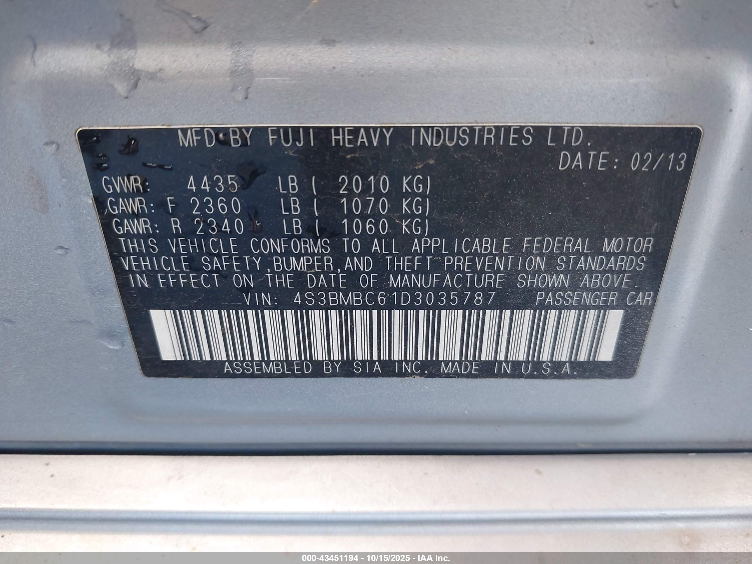 SUBARU LEGACY image 9