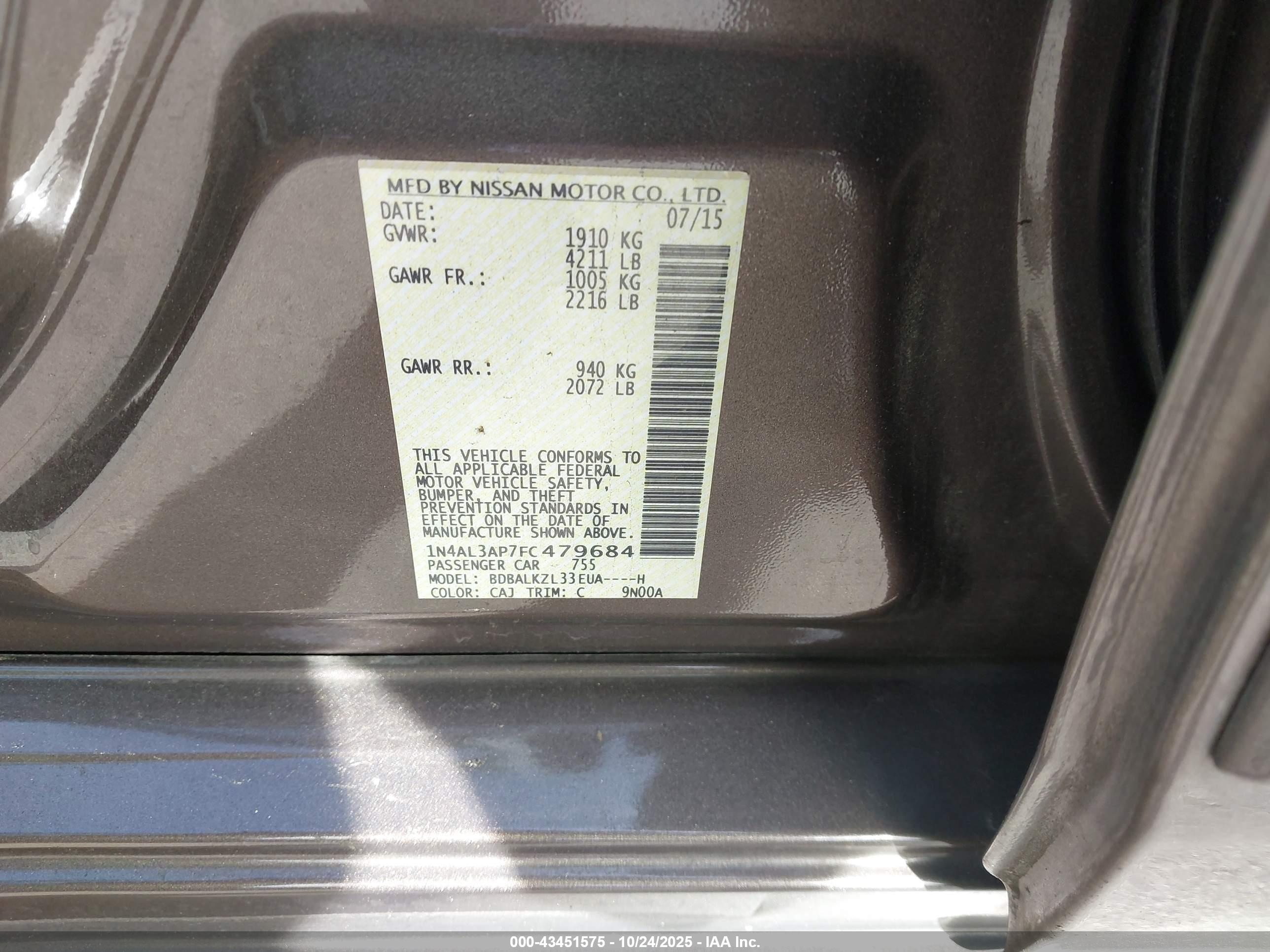 NISSAN ALTIMA image 9