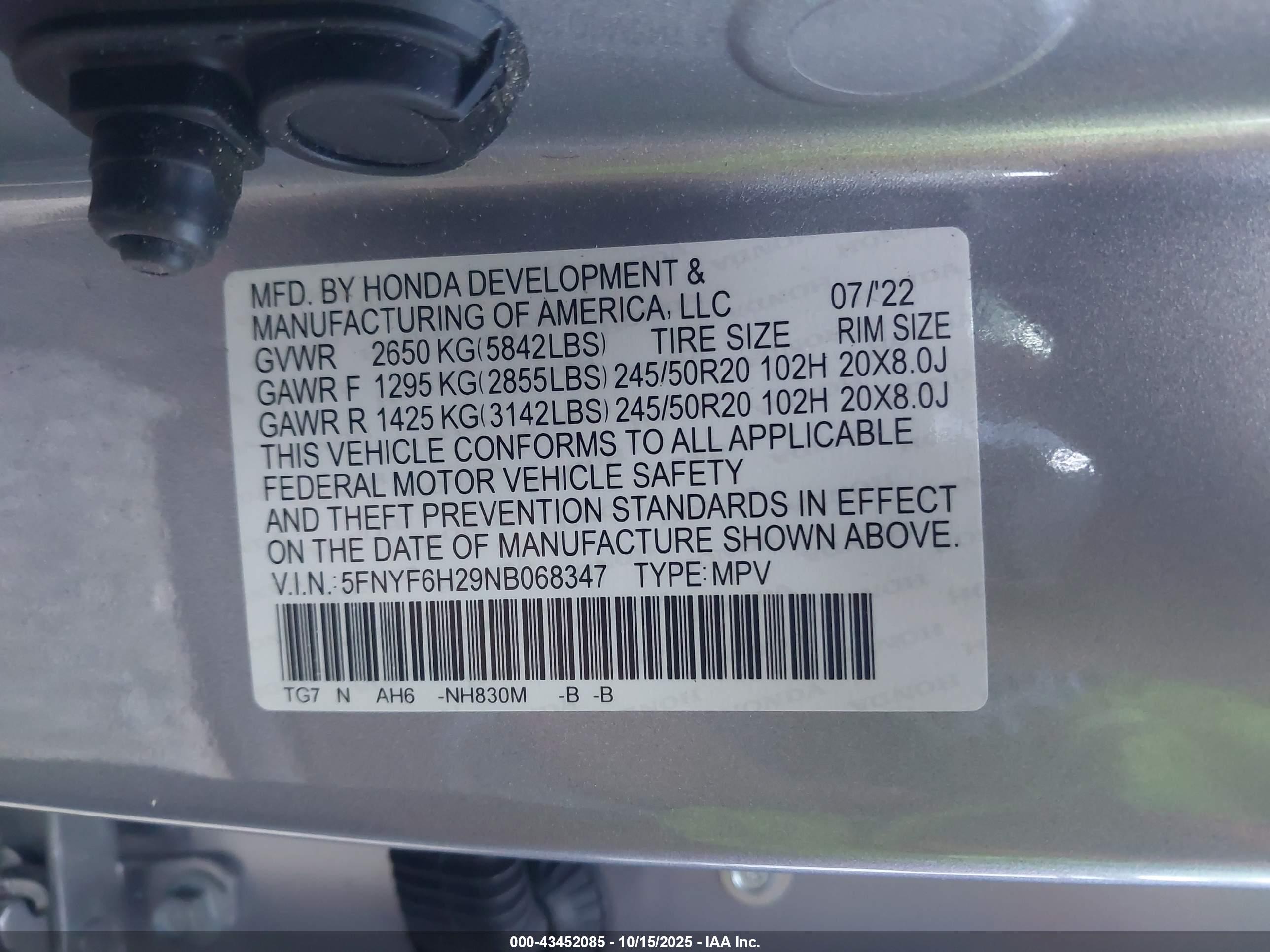 HONDA PILOT image 9