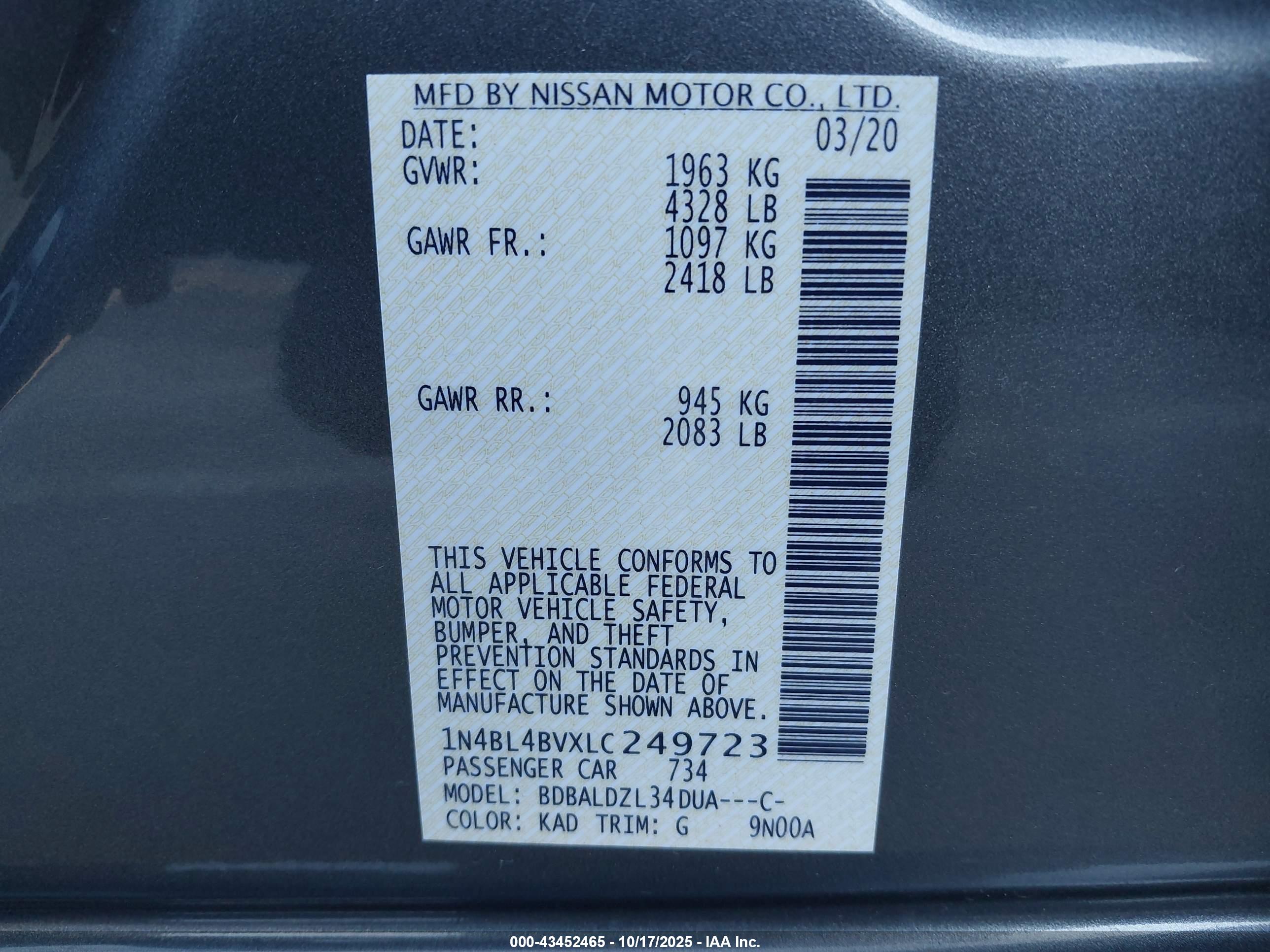 NISSAN ALTIMA image 9