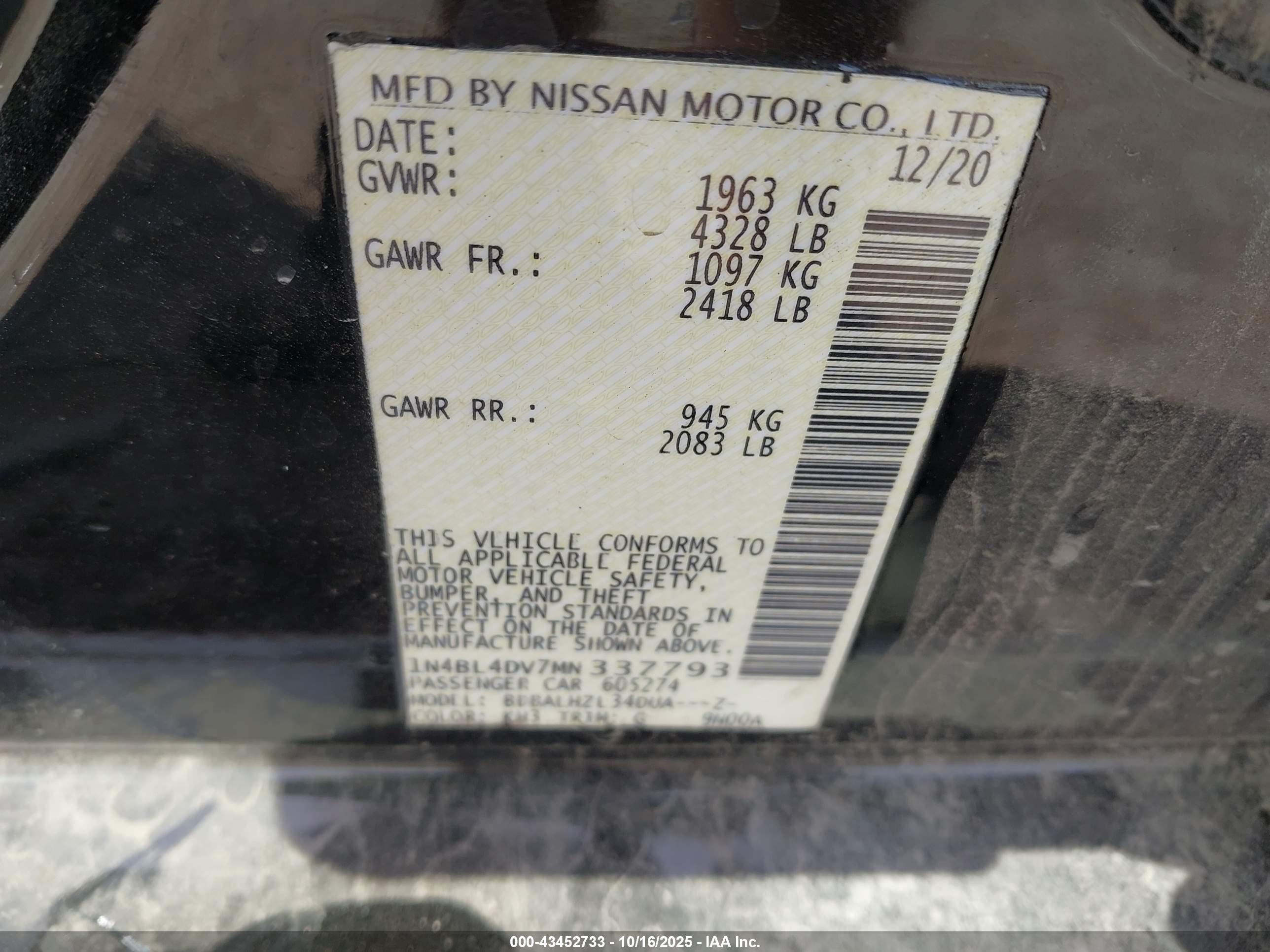 NISSAN ALTIMA image 9