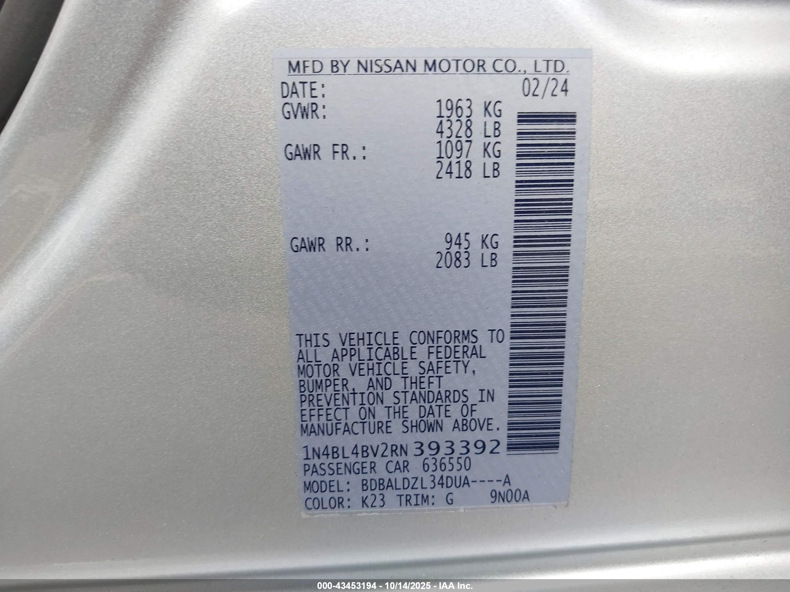 NISSAN ALTIMA image 9